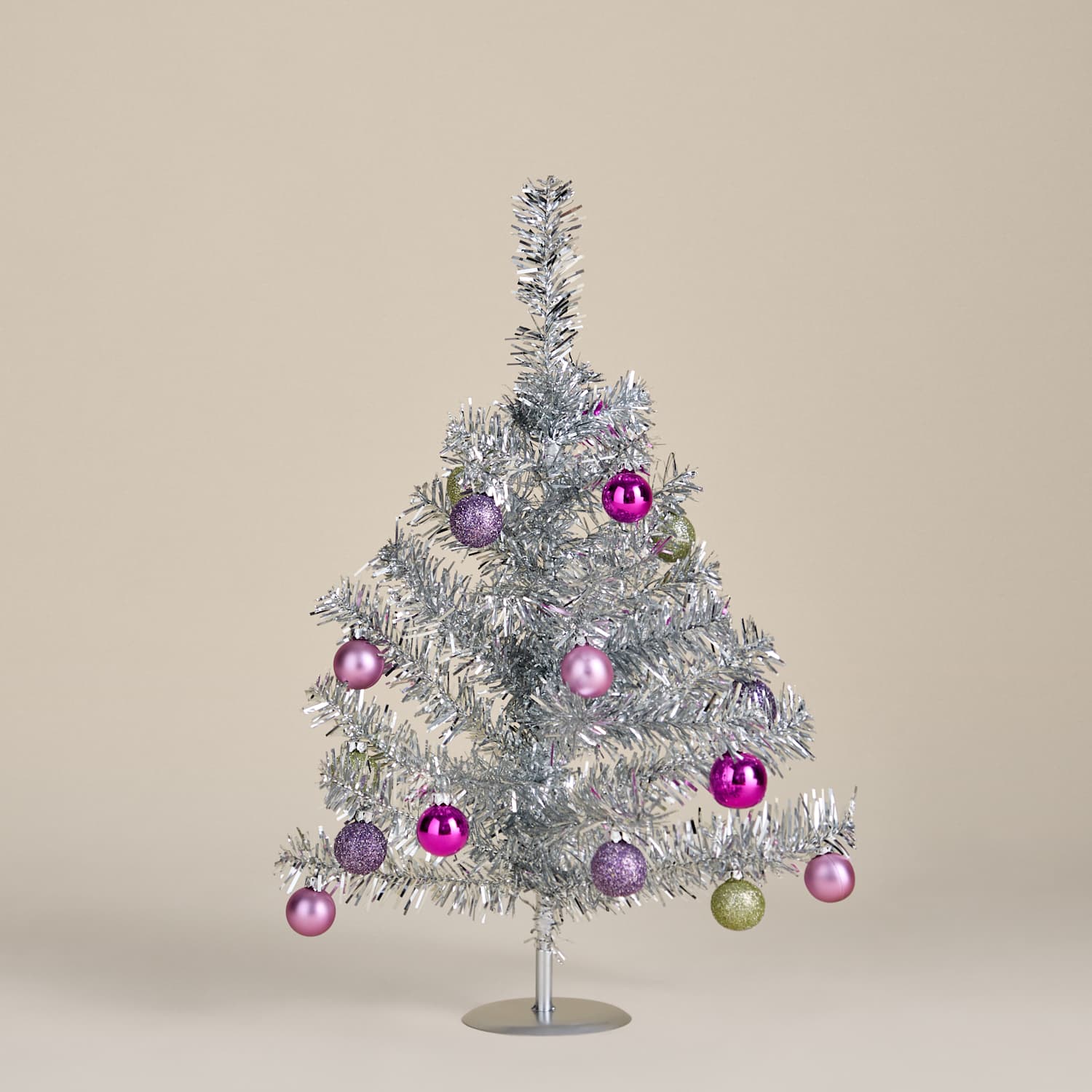 M&S Mini Dressed Tinsel Tree - Silver Mix