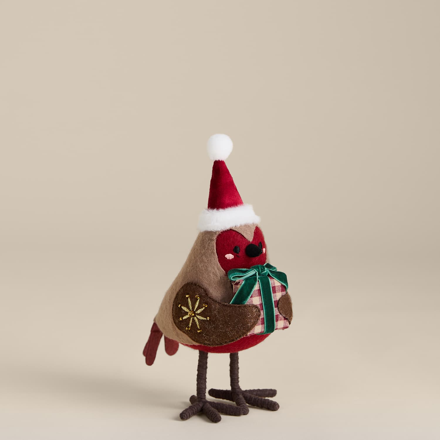 M&S Felt Robin Decoration - Red Mix