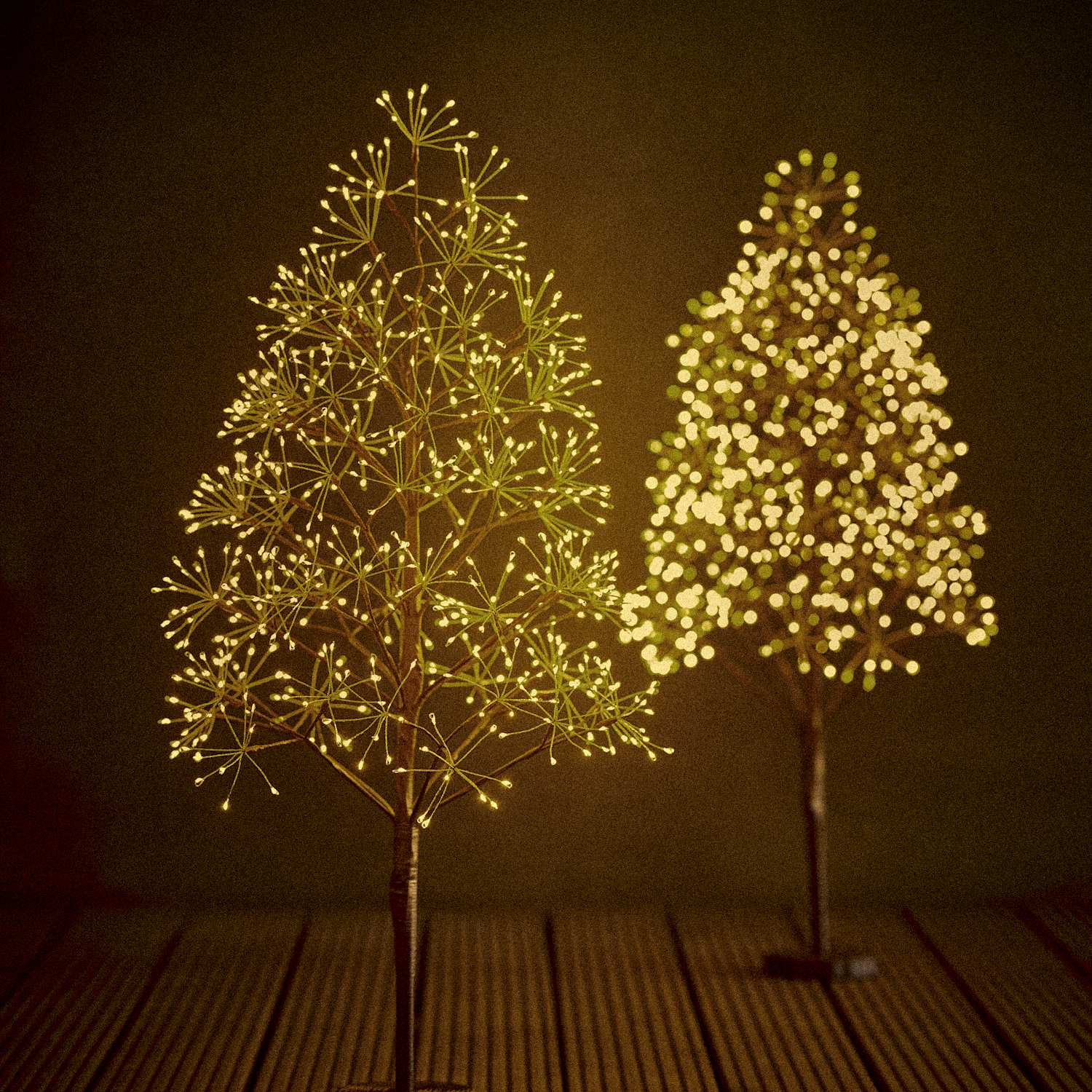 M&S Set of 2 3ft Twig Cluster Christmas Trees - Black Mix