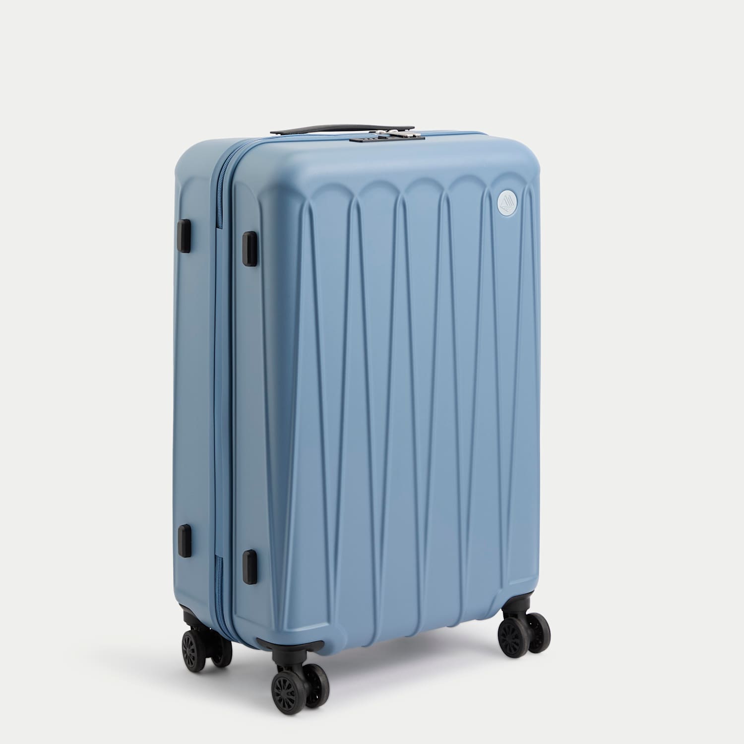 M&S Amalfi 4 Wheel Hard Shell Medium Suitcase - Blue