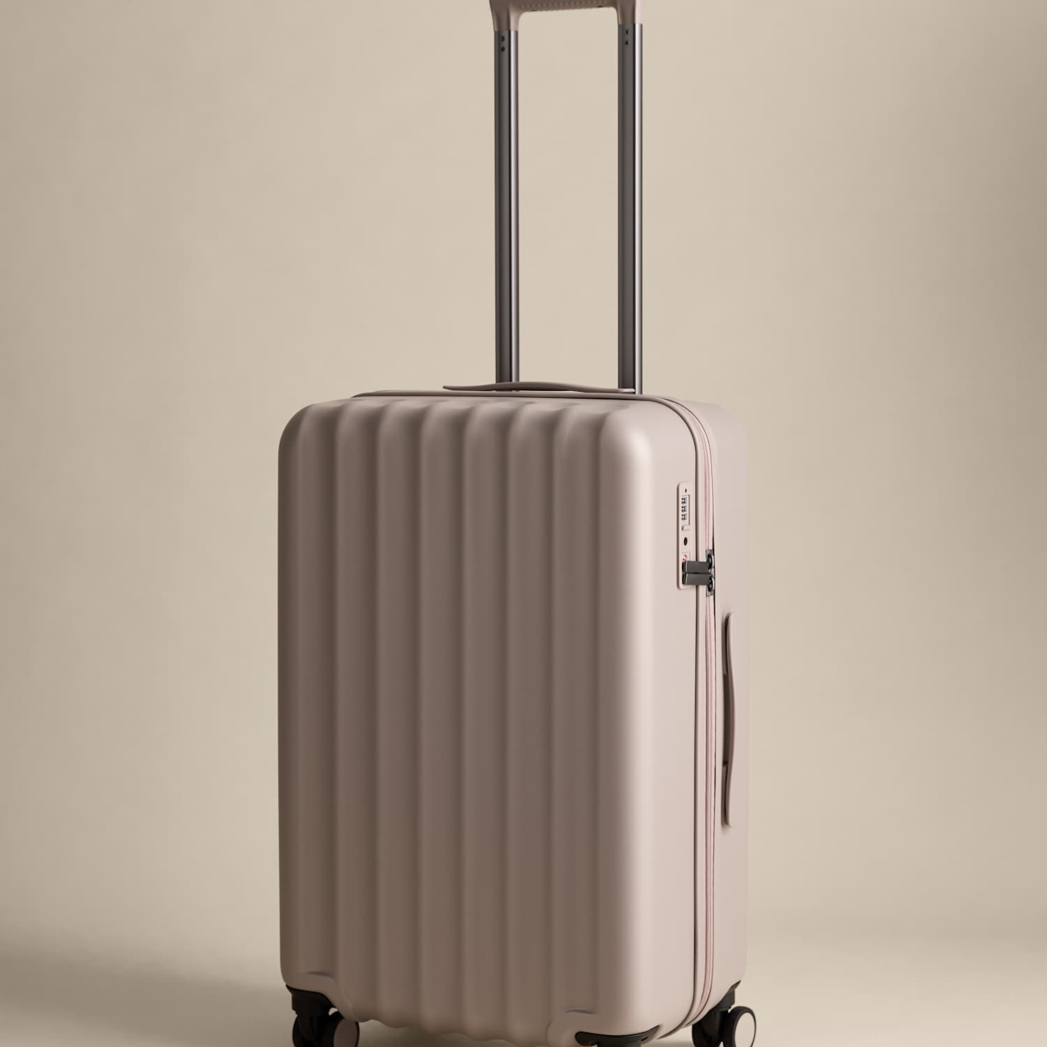 M&S Mykonos 4 Wheel Hard Shell Medium Suitcase - Neutral