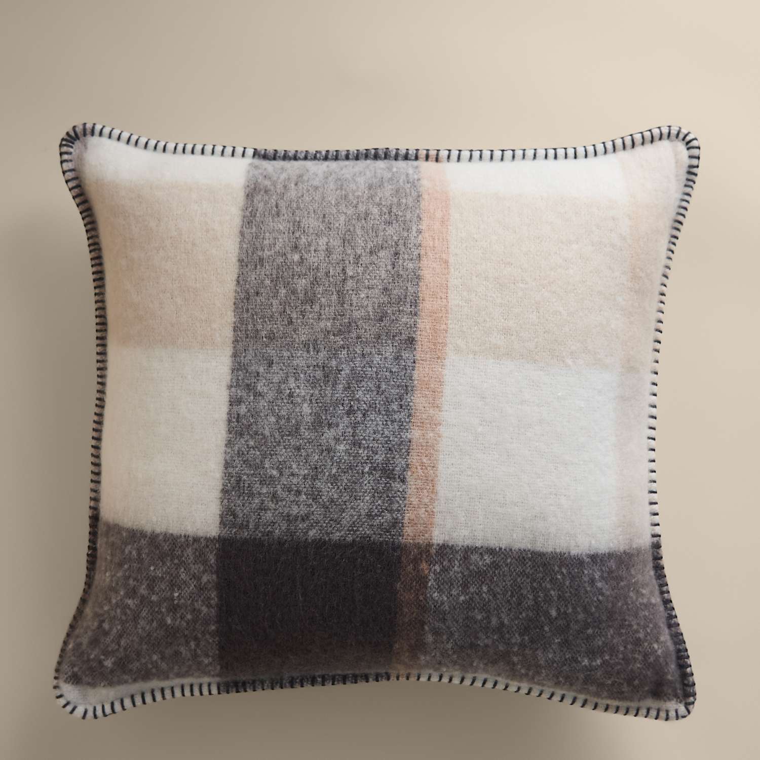 M&S Brushed Mohair Cushion - Neutral