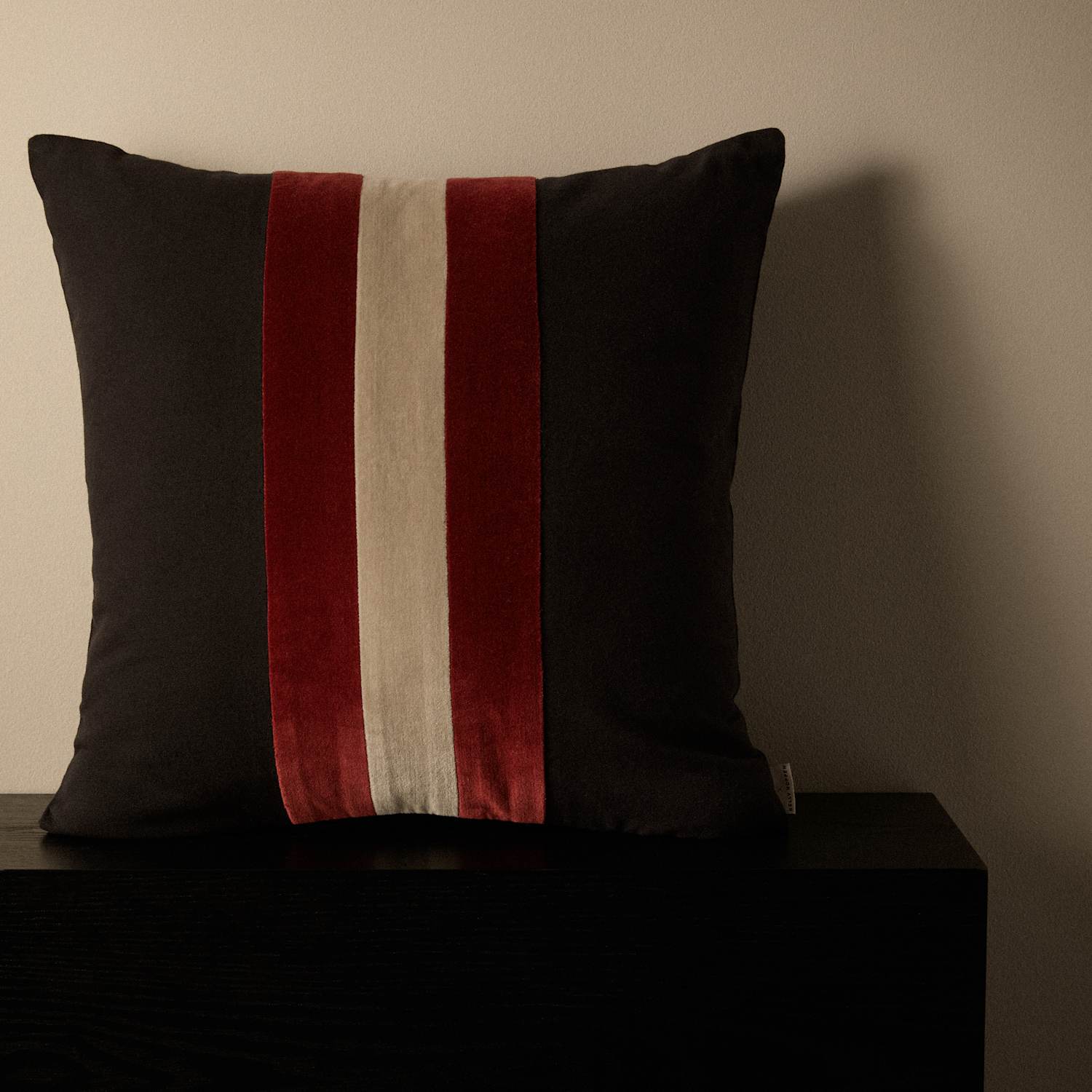 M&S X Kelly Hoppen Central Stripe Cushion - Black Mix