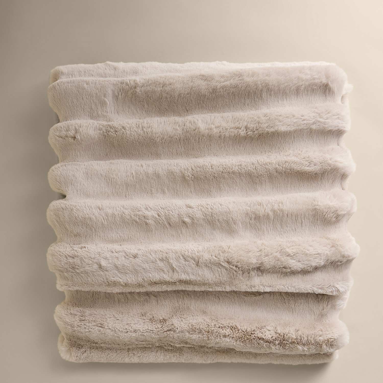 M&S Ribbed Chunky Throw - Medium - Neutral