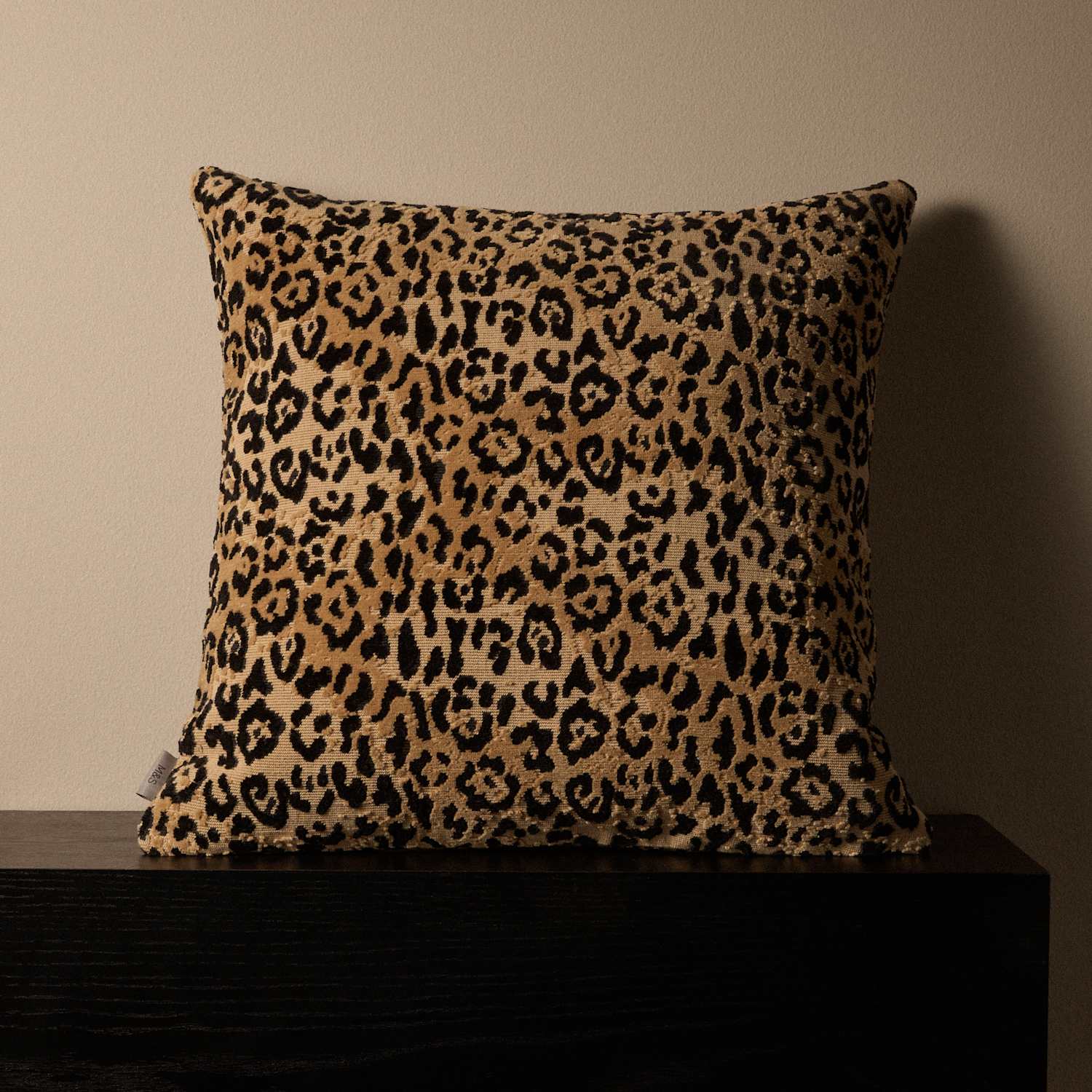 M&S X Kelly Hoppen Cotton Rich Leopard Print Jacquard Cushion - Brown Mix