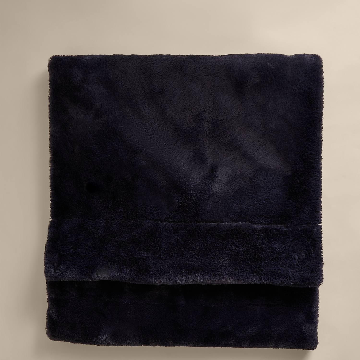 M&S Supersoft Faux Fur Large Throw - Extra Large - Navy