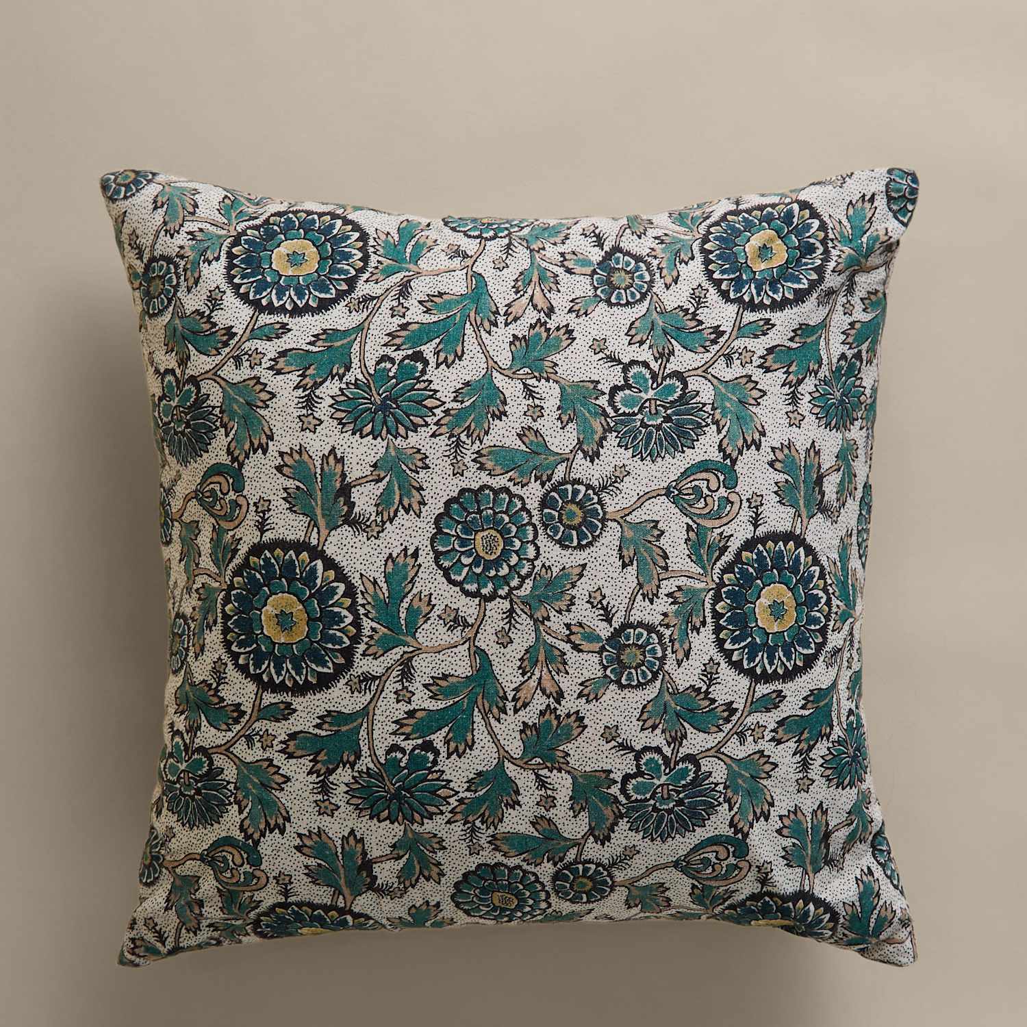 M&S Cotton Rich Floral Cushion - Blue Mix
