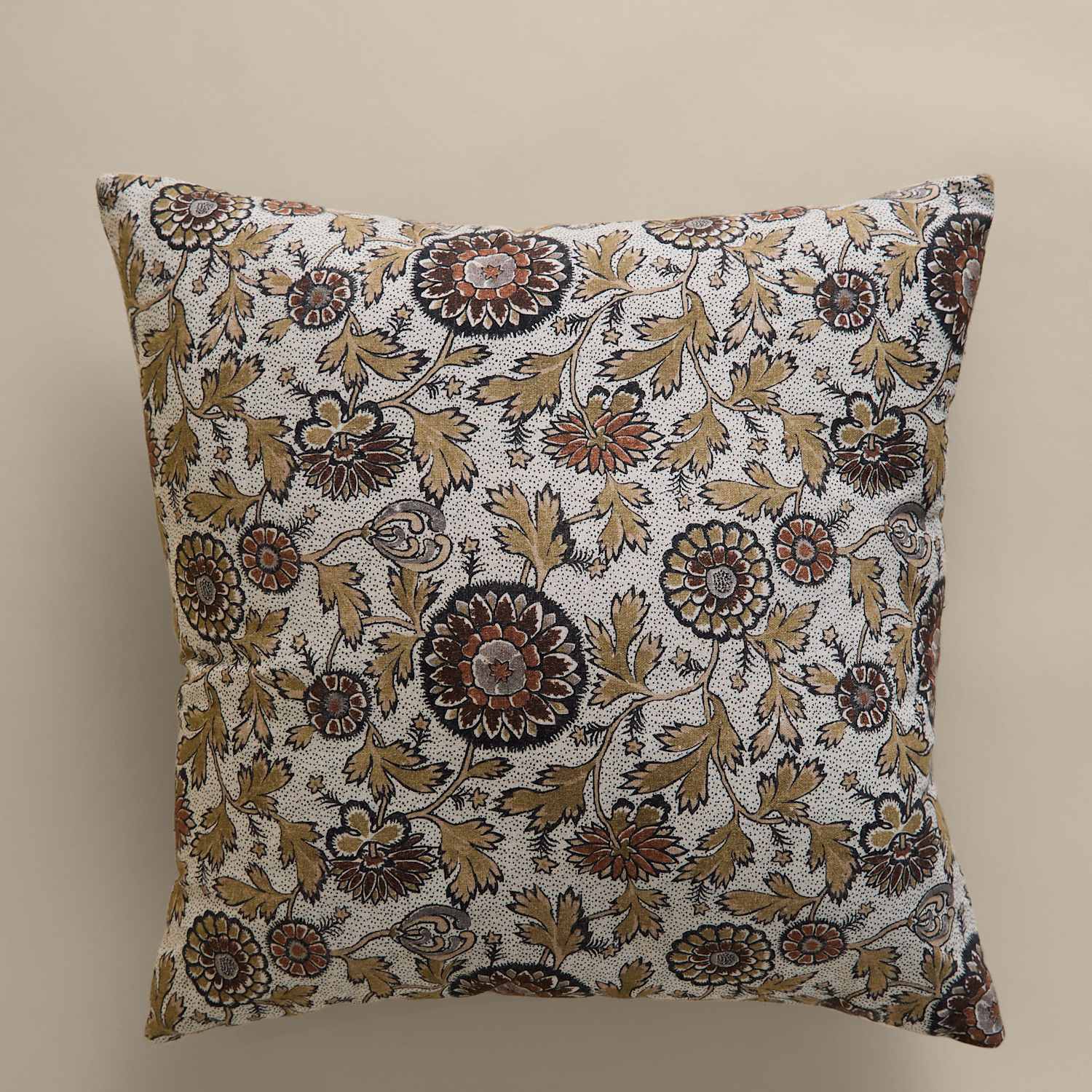 M&S Cotton Rich Floral Cushion - Natural Mix