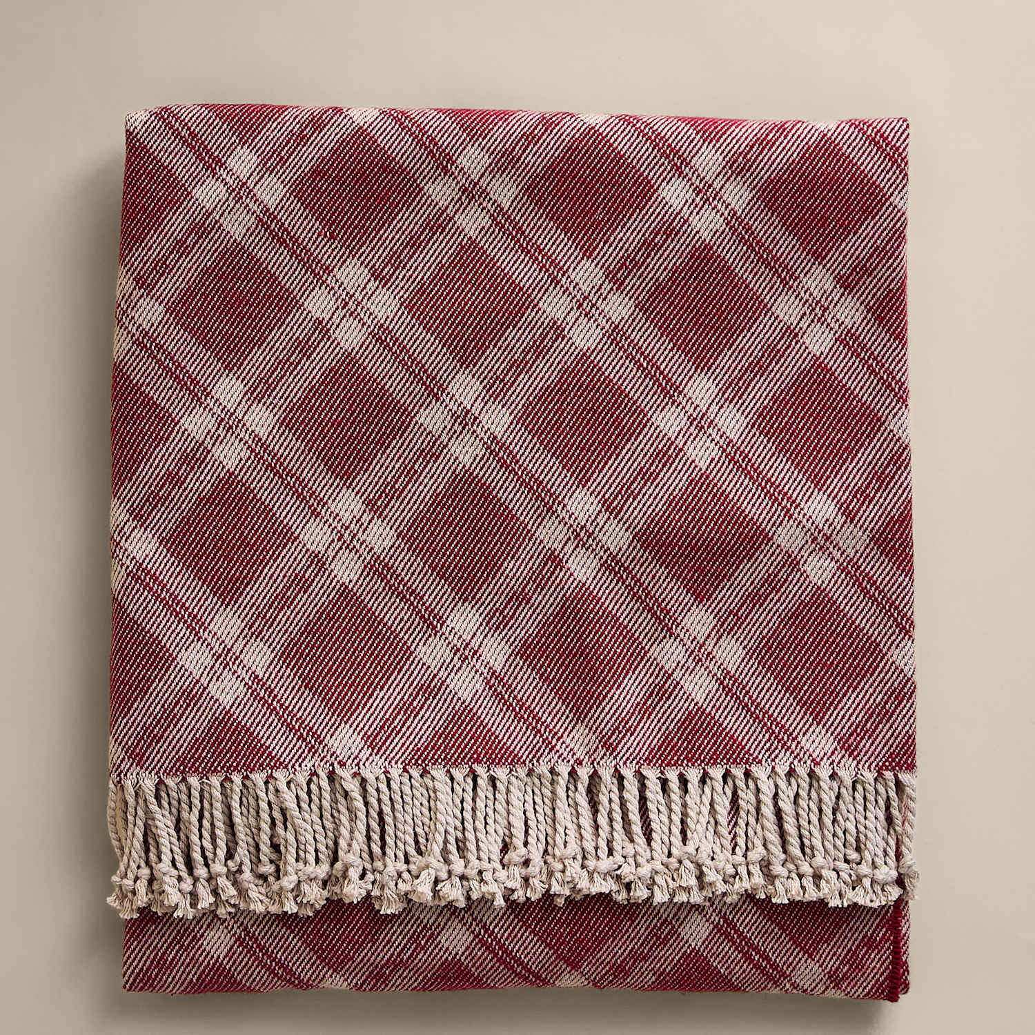 M&S Christmas Check Throw - Red Mix