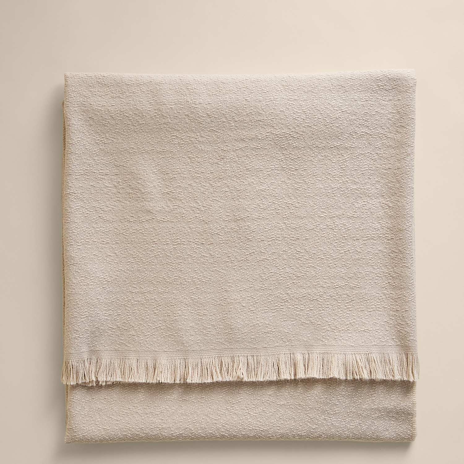 M&S Soft Textured Throw - Biscuit