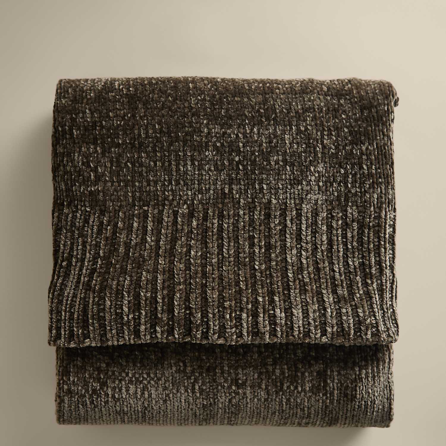 M&S Chenille Knitted Throw - Khaki