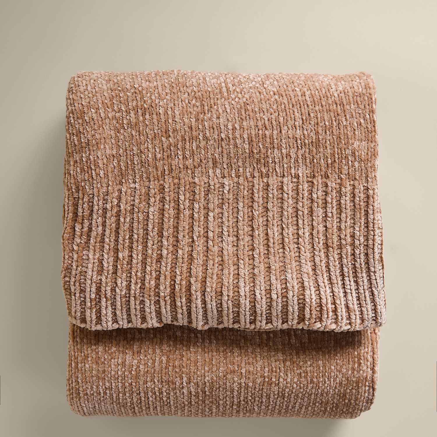 M&S Chenille Knitted Throw - Neutral