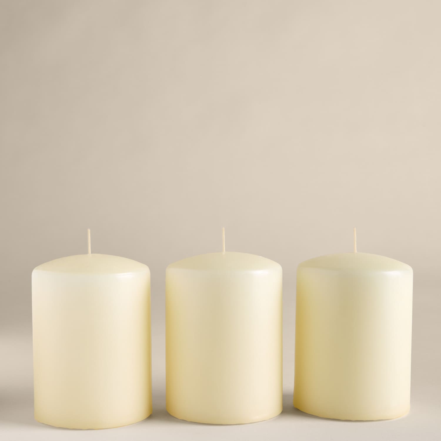 M&S Set of 3 Small Pillar Candles - White