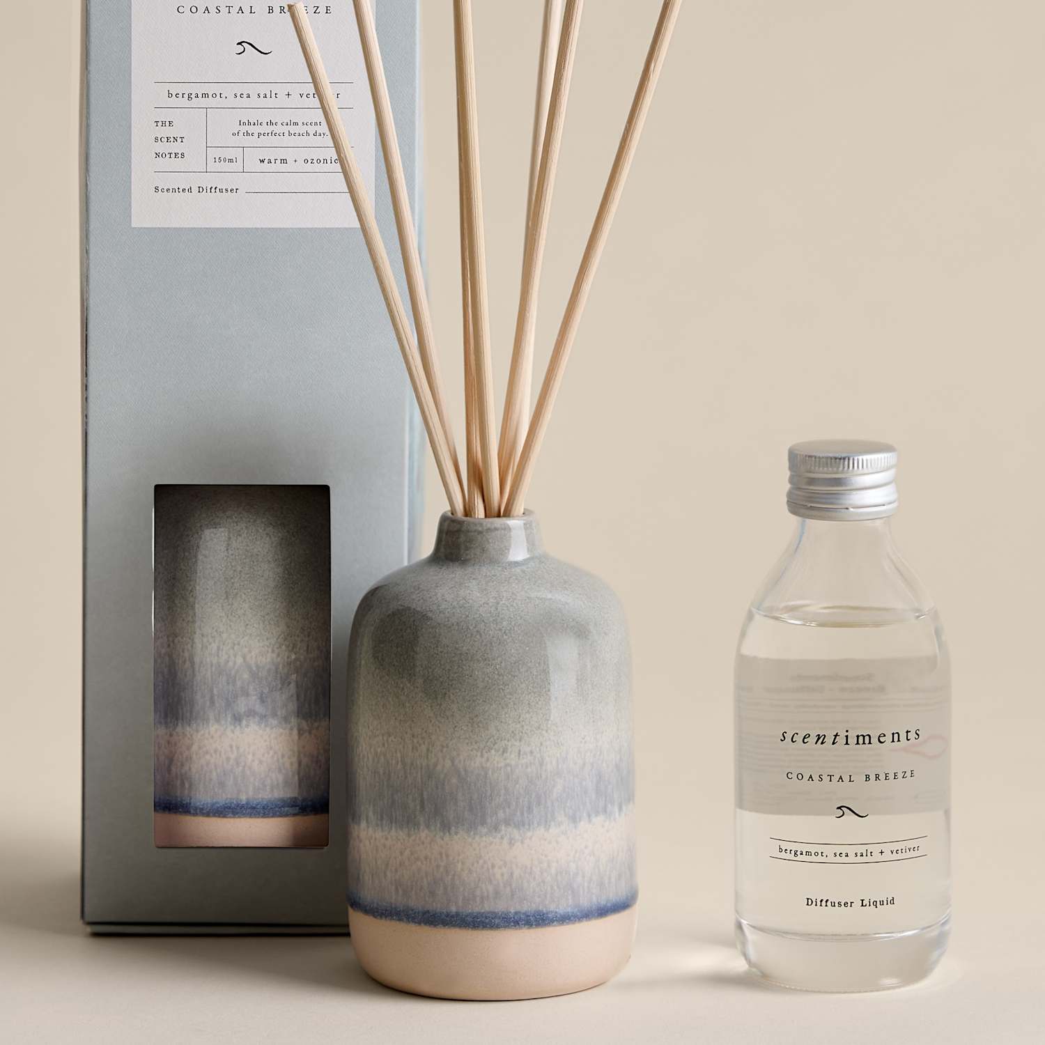 Scentiments Coastal Breeze 150ml Diffuser - Blue Mix - Available at M&S