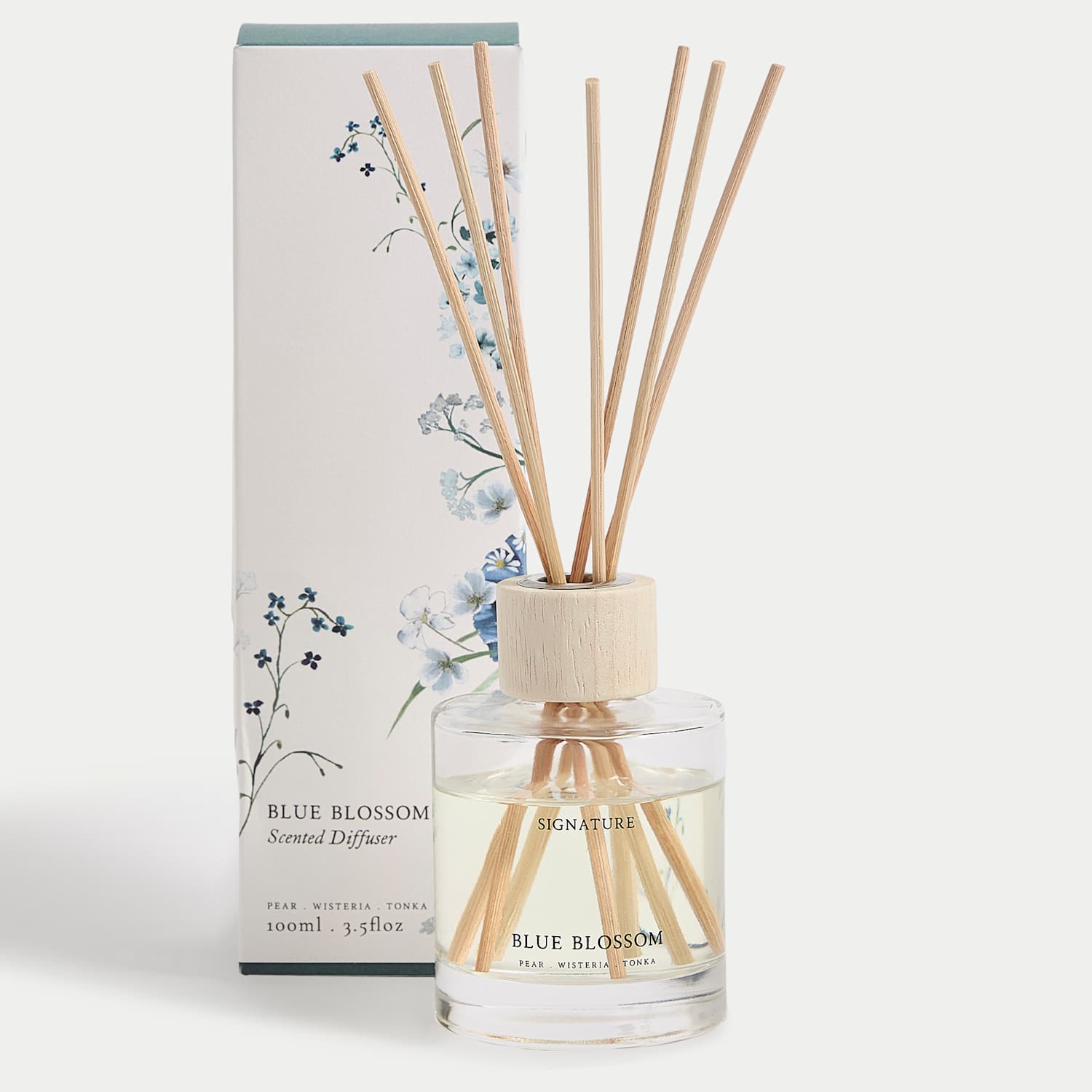 Signature Blue Blossom 100ml Diffuser - Blue Mix - Available at M&S