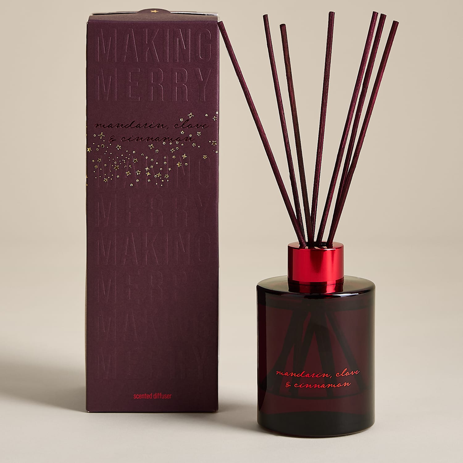 M&S Mandarin, Clove & Cinnamon 100ml Diffuser - Red Mix