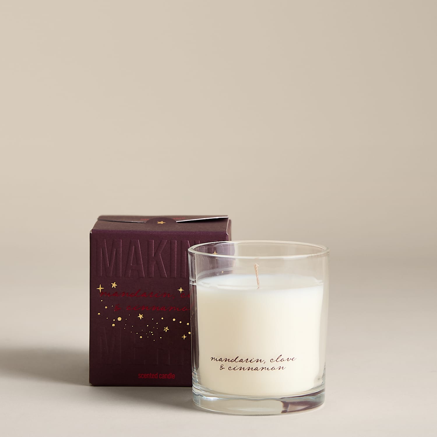 M&S Mandarin, Clove & Cinnamon Boxed Candle - Red Mix