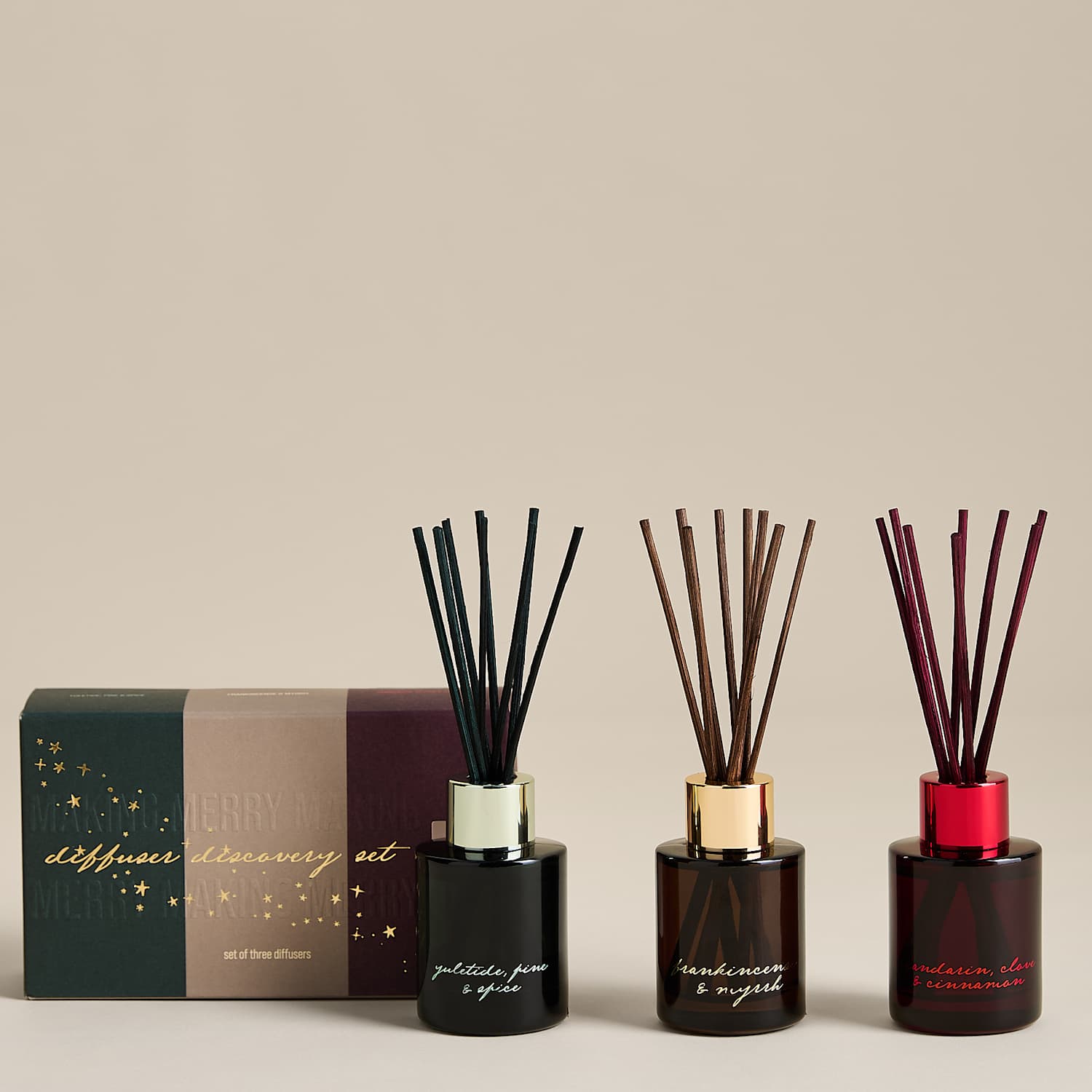 M&S Set of 3 Mini Diffusers Gift Set - Red Mix
