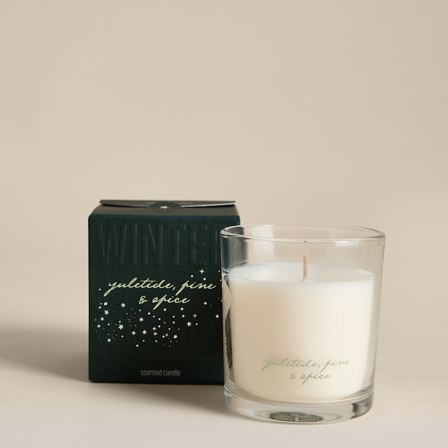 M&S Yuletide, Pine & Spice Boxed Candle - Green Mix