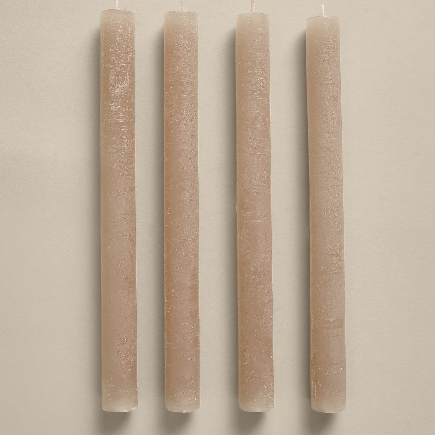M&S 4 Pack Wax Dinner Candles - Biscuit