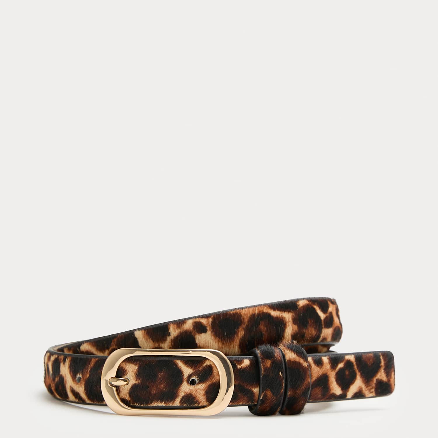 M&S Women's Leopard Print Waist Belt - Large - Brown Mix