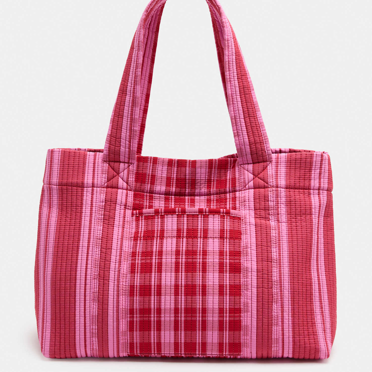 M&S Women's Gingham Shopper - Red Mix
