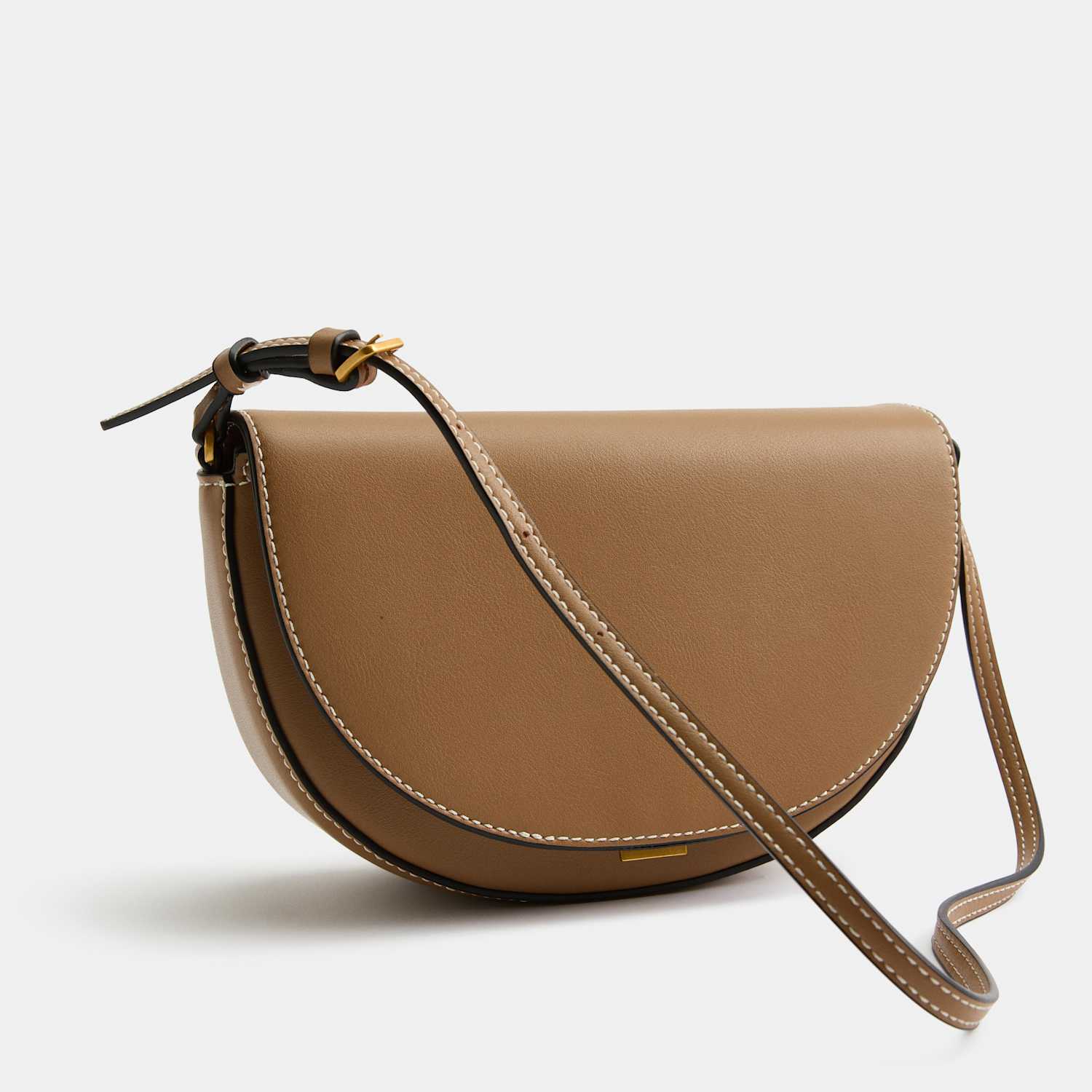 M&S Women's Half Moon Shoulder Bag - Taupe
