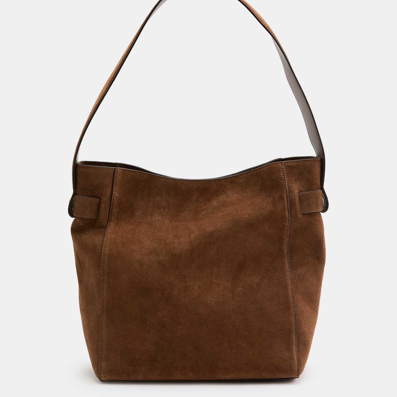 M&S Women's Suede Top Handle Bucket Bag - Tan