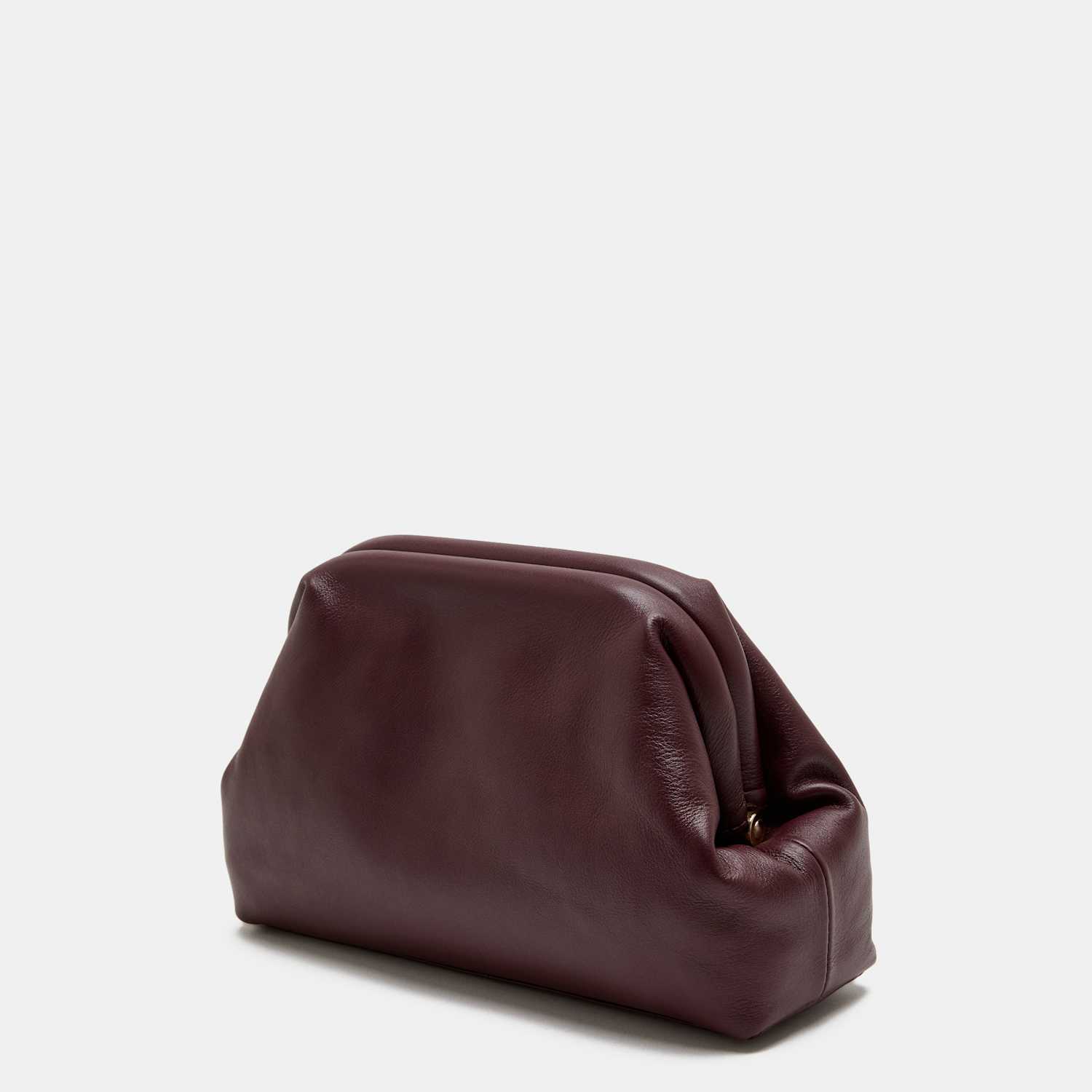 M&S Women's Leather Frame Clutch Bag - Burgundy