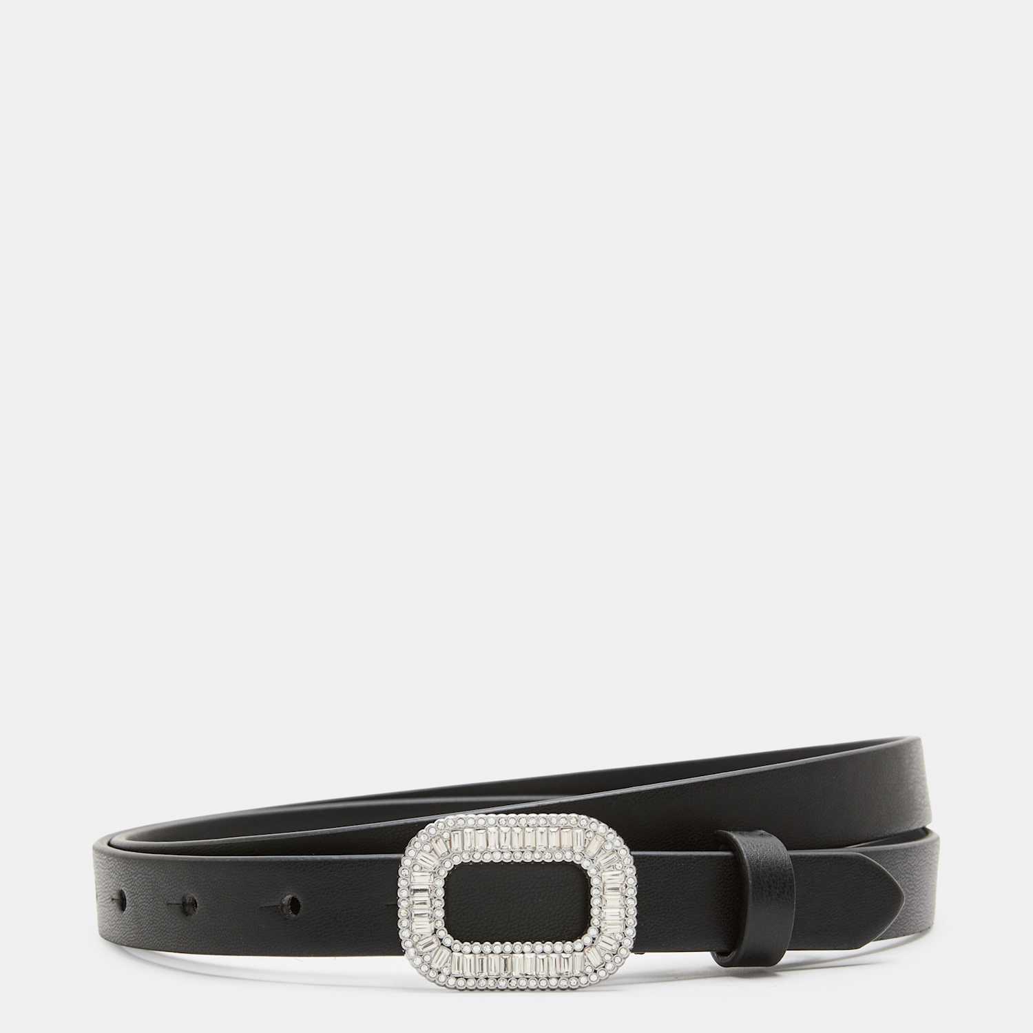 M&S Women's Faux Leather Embellished Jeans Belt - Large - Black