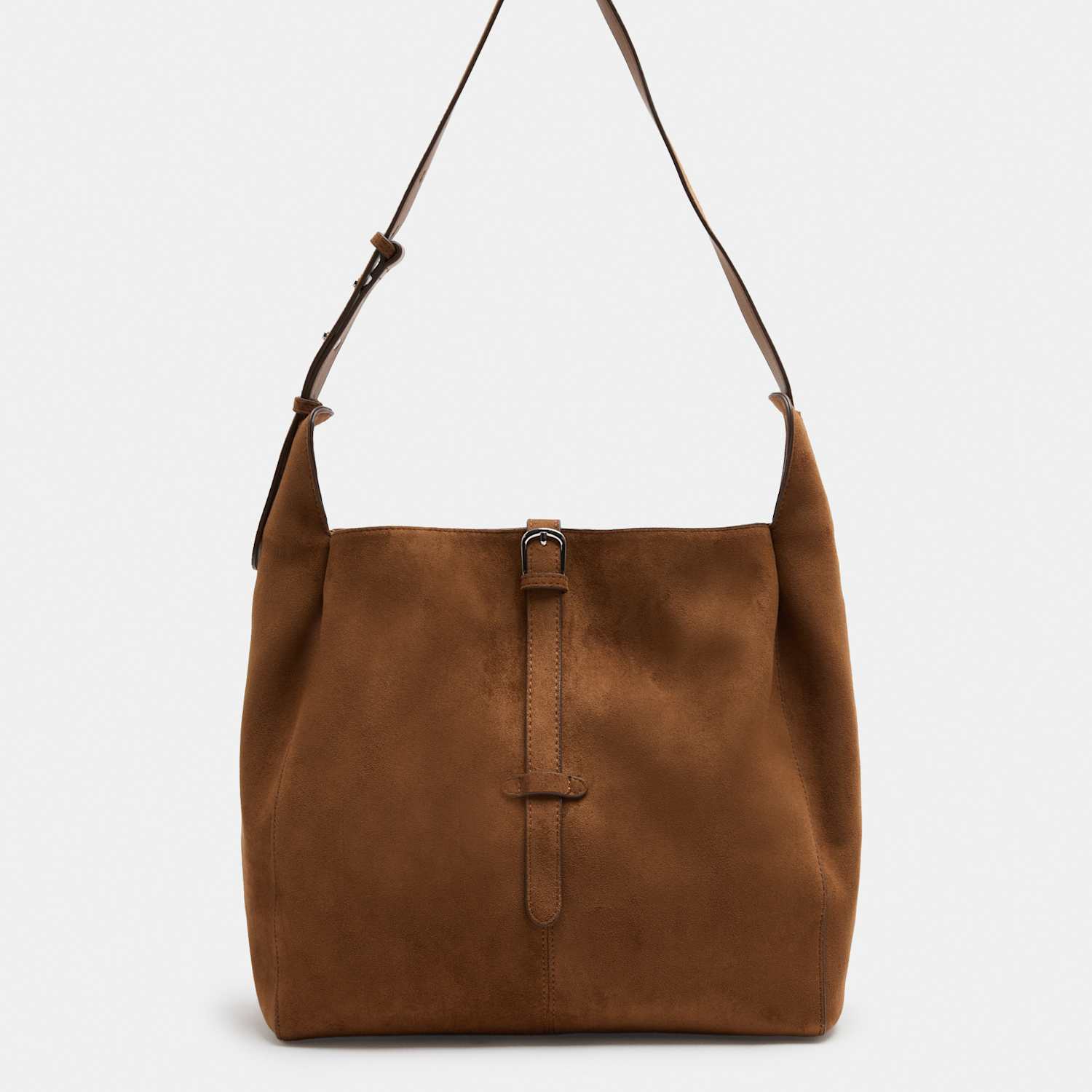 M&S Women's Buckle Detail Zip Shoulder Bag - Tan