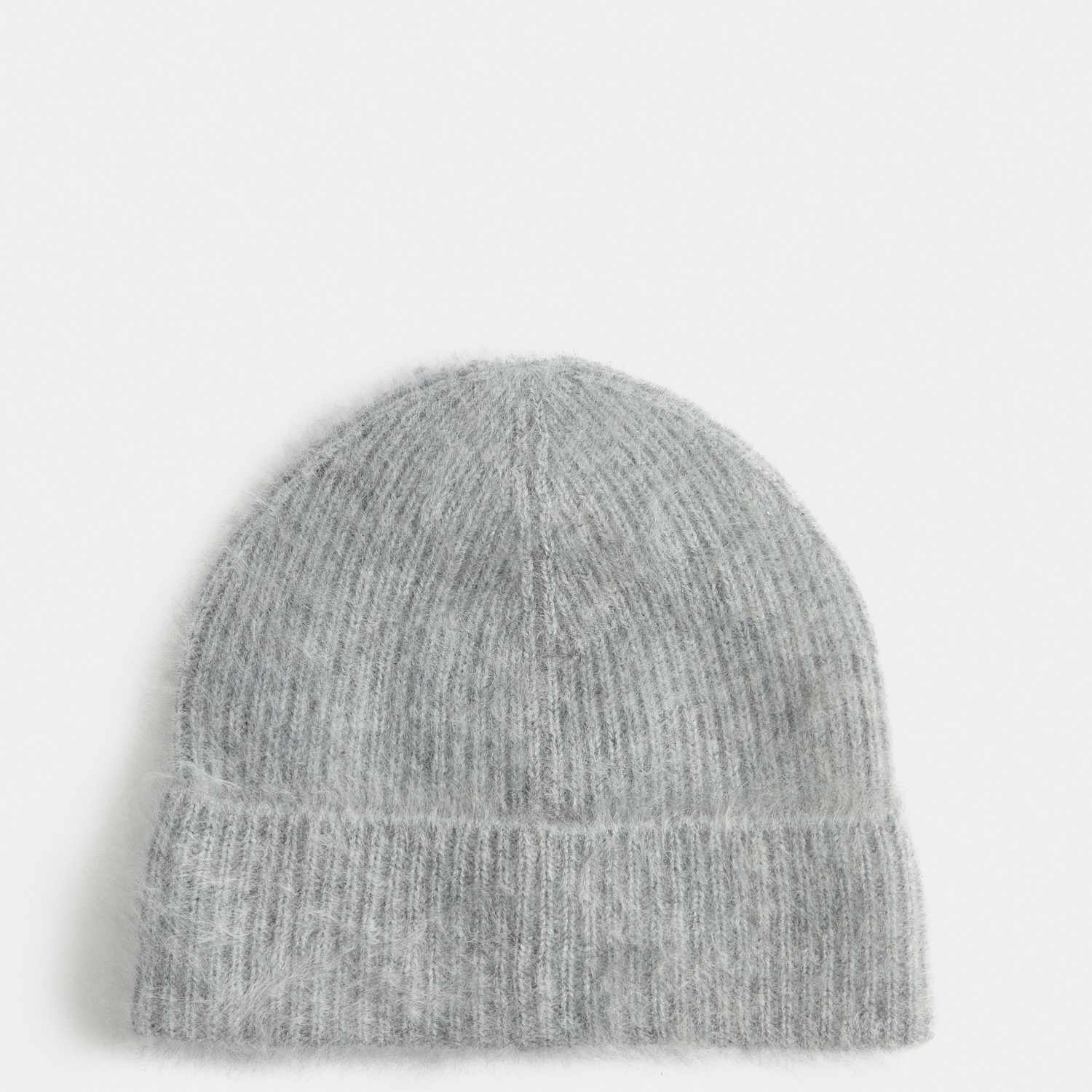 M&S Women's Pure Cashmere Striped Beanie - Light Grey