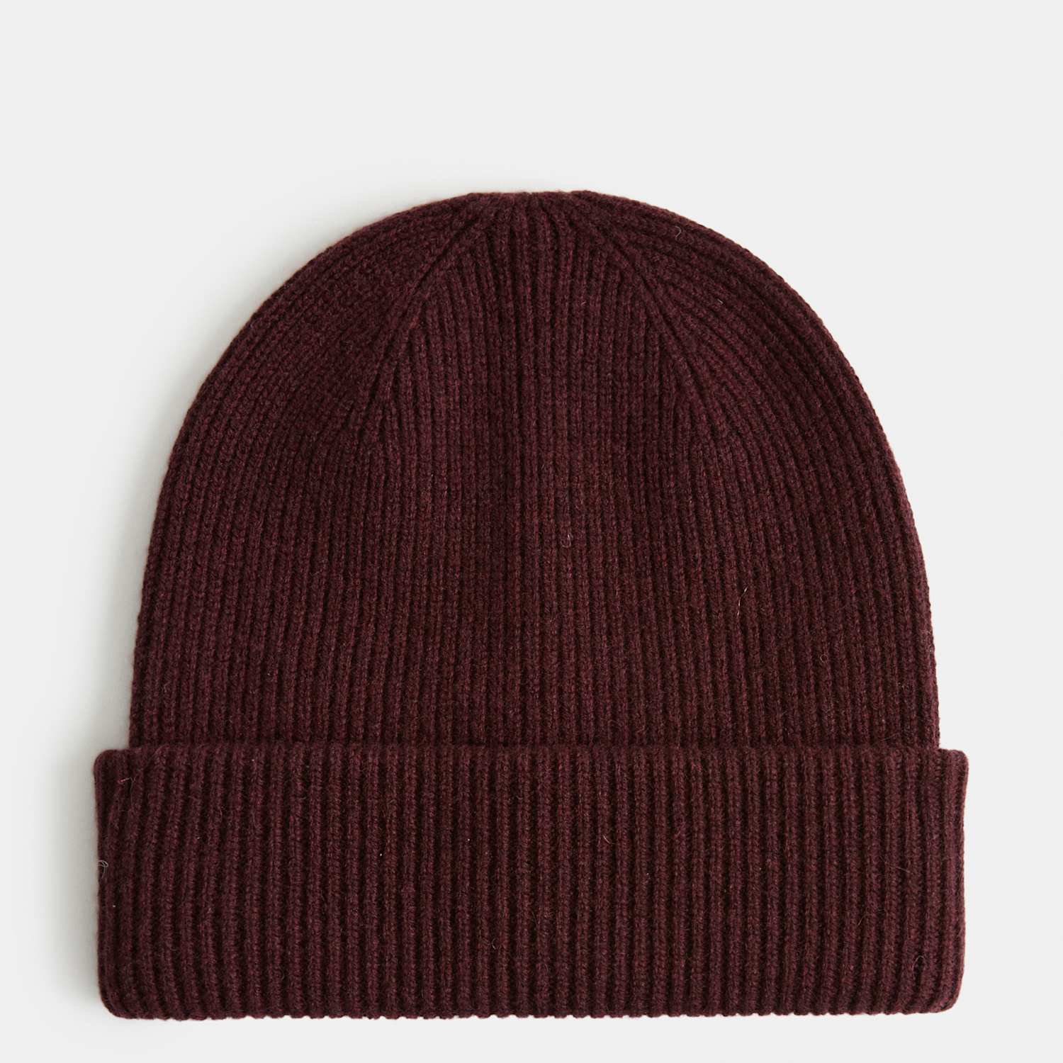 M&S Women's Wool Rich Beanie with Cashmere - Burgundy