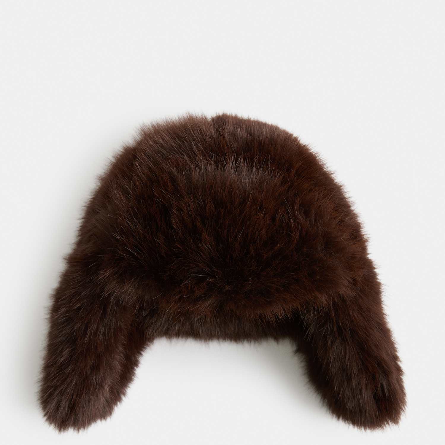M&S Women's Faux Fur Lined Turn Up Trapper Hat - Brown Mix