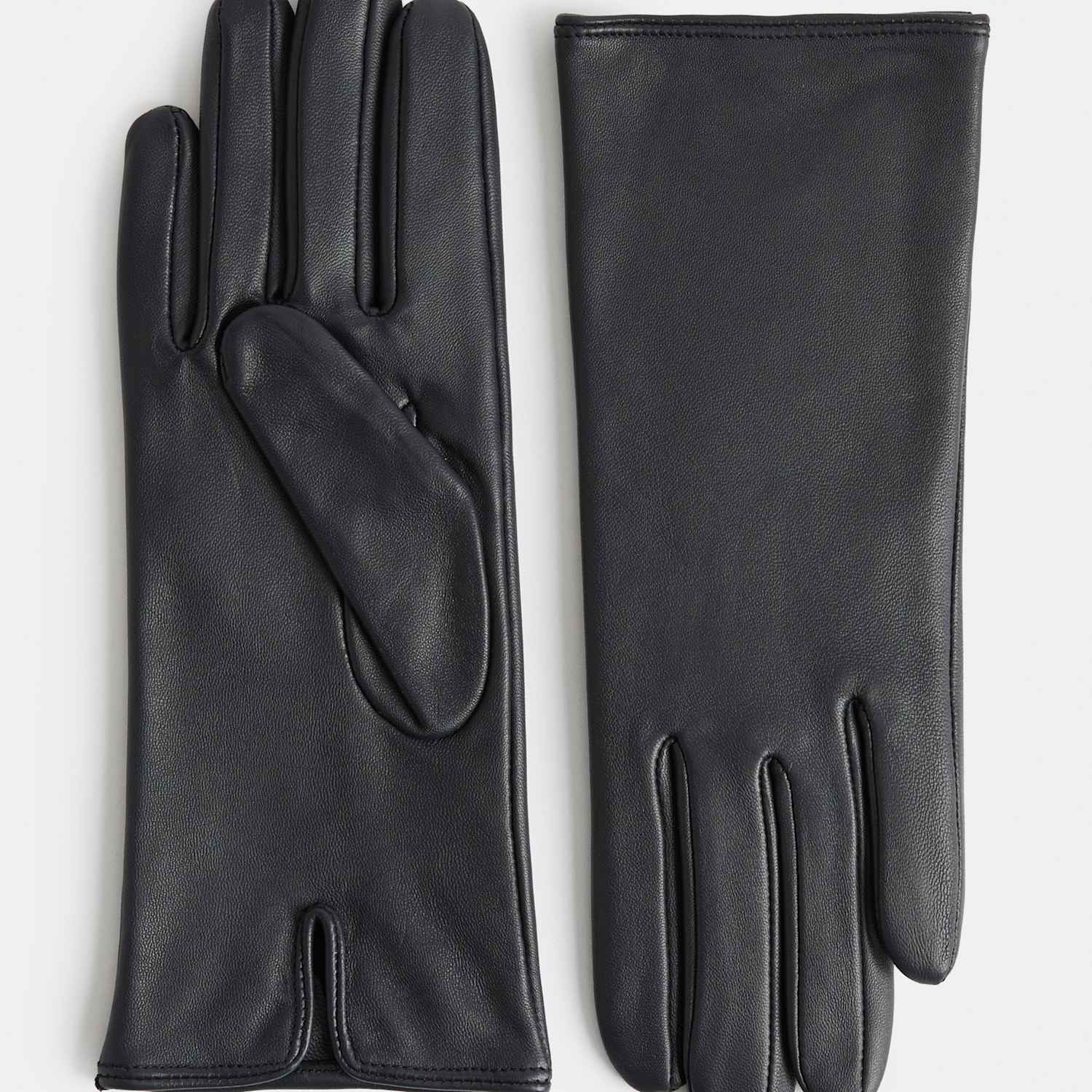 M&S Women's Leather Gloves - Small - Navy