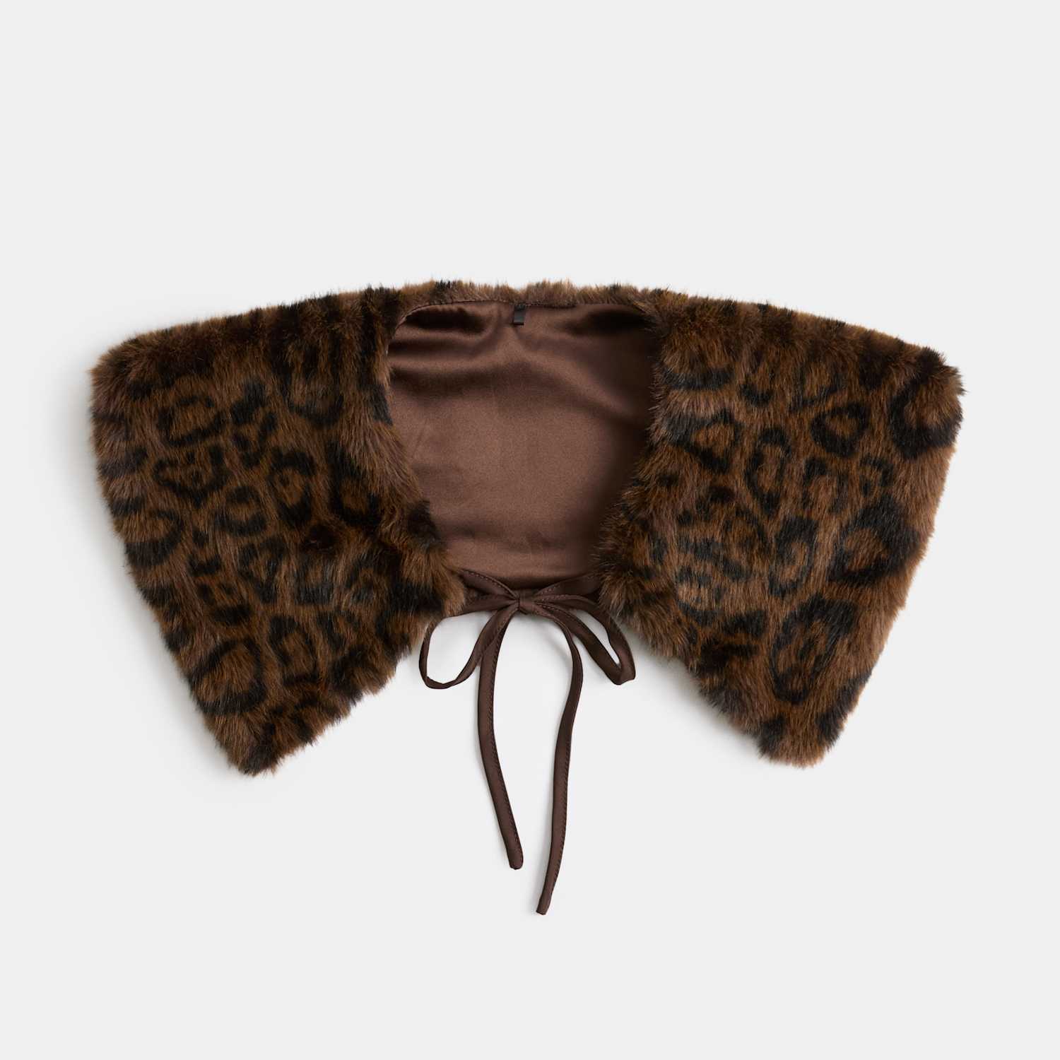 M&S Women's Leopard Print Faux Fur Collar - Brown Mix