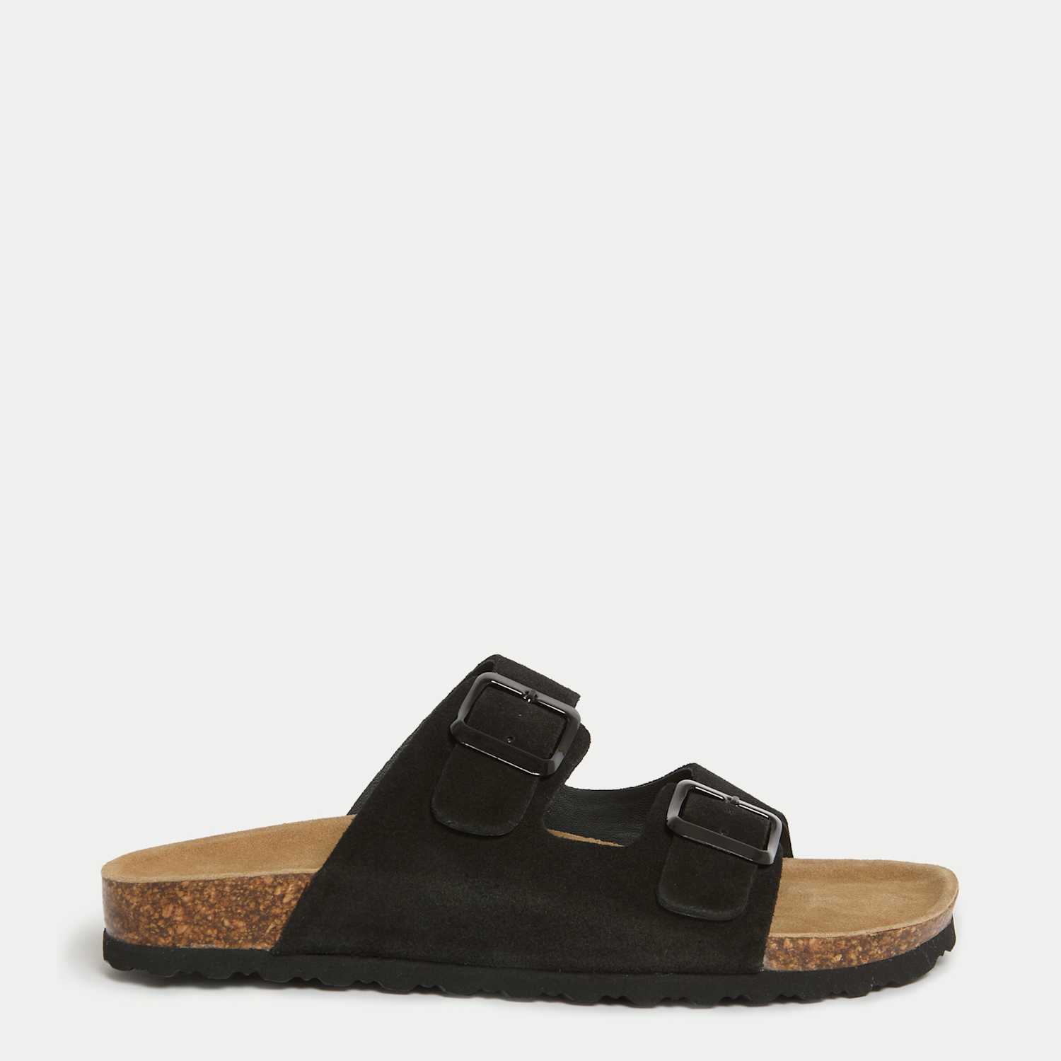 M&S Women's Suede Buckle Footbed Mules - 6 - Black