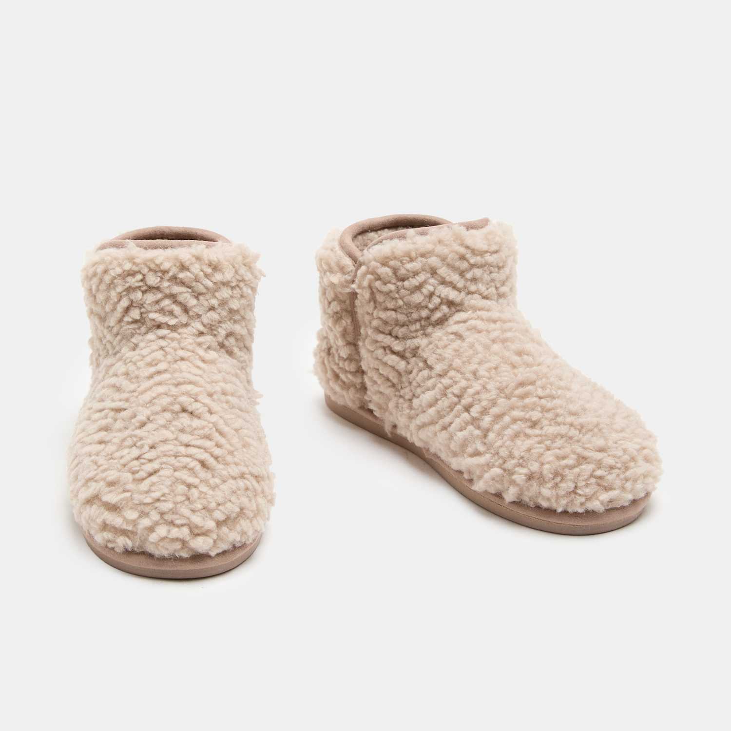 M&S Women's Faux Fur Slipper Boots - 8 - Natural