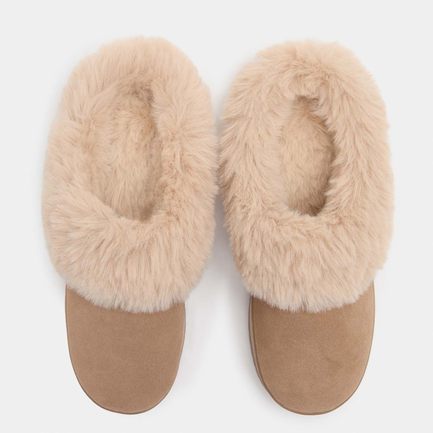 M&S Women's Suede Round Toe Slipper Boots - 3 - Mink