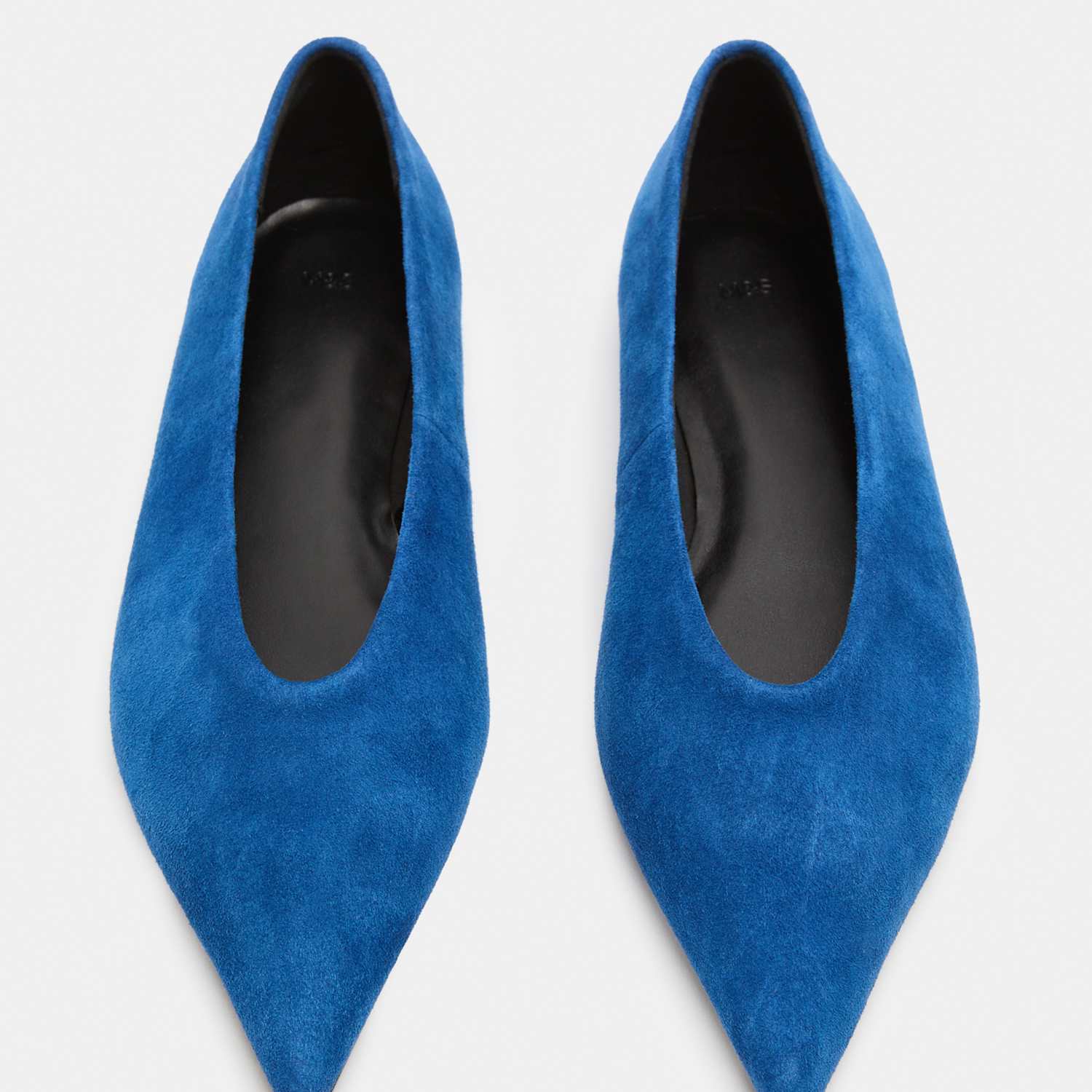 M&S Women's Suede Pointed Toe Ballet Pump - 8 - Cobalt