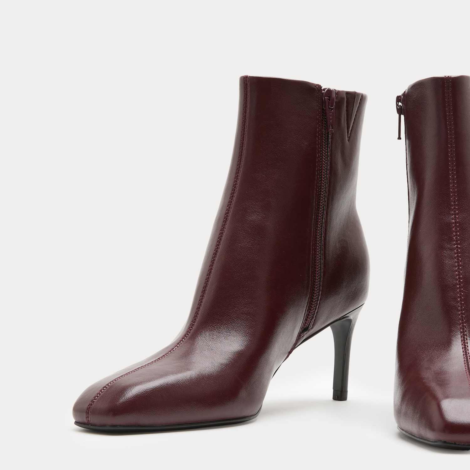 M&S Women's Stiletto Heel Chisel Toe Ankle Boots - 7 - Wine