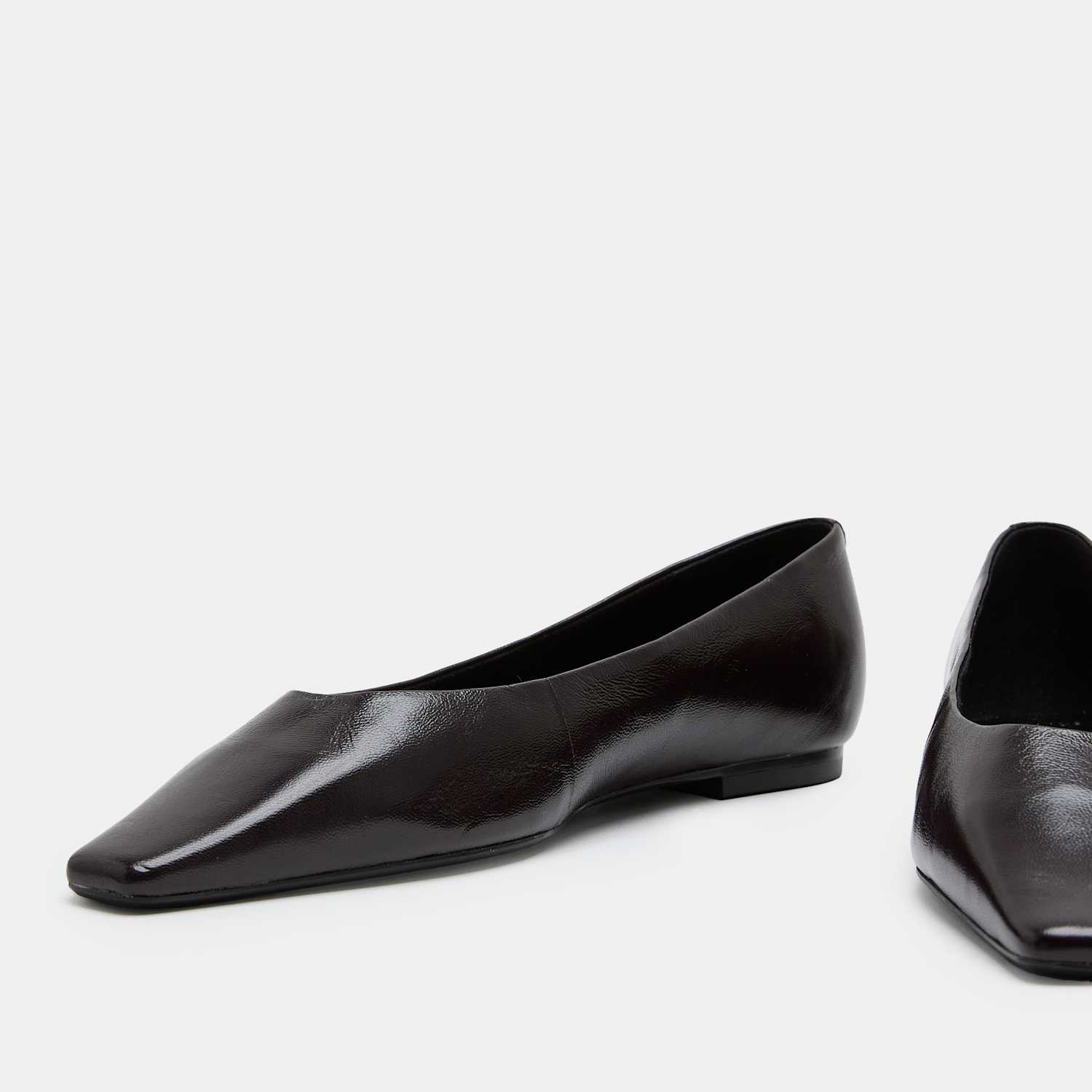 M&S Women's Leather Chisel Toe Ballet Pumps - 6 - Wine