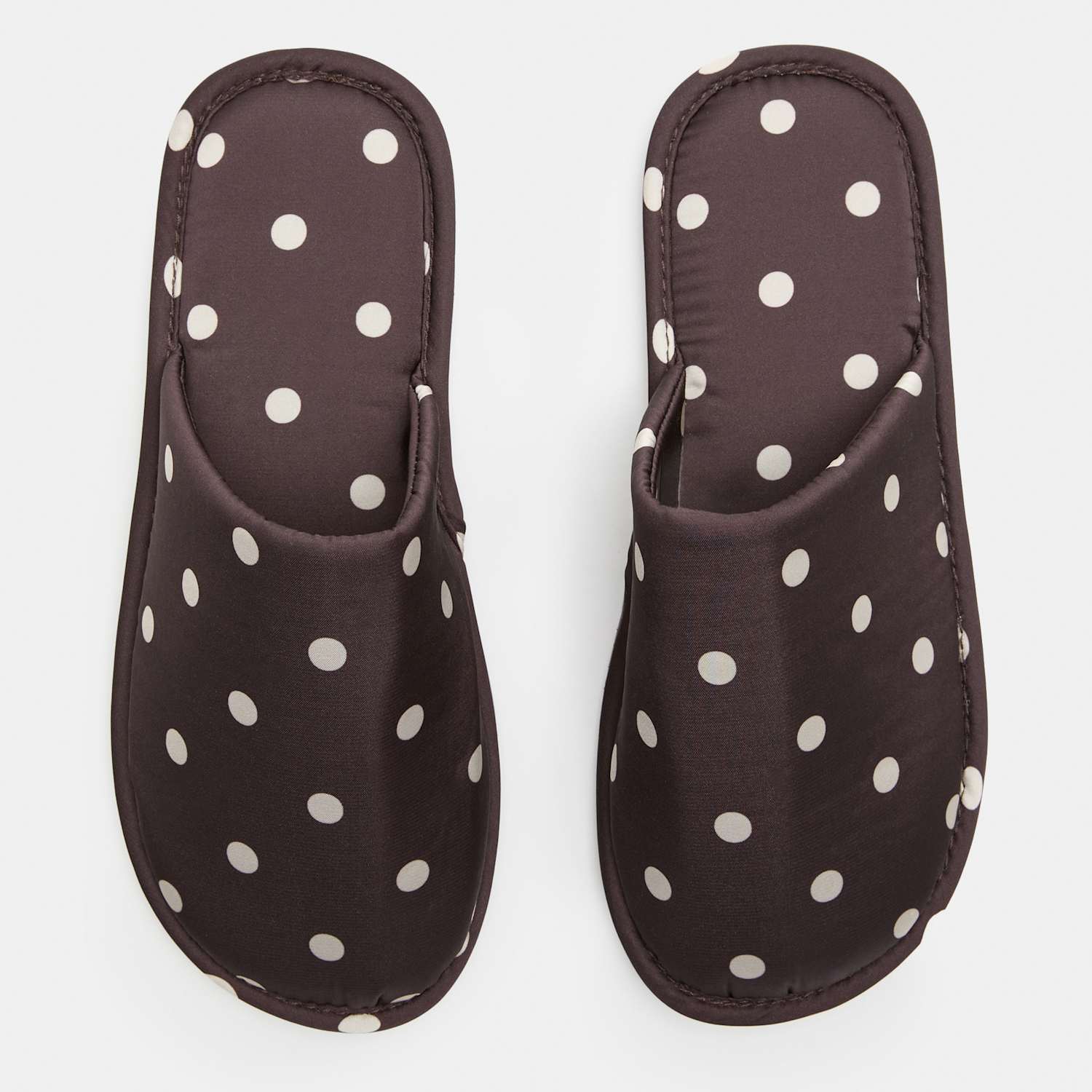M&S Women's Polka Dot Mule Slippers - 4 - Brown Mix