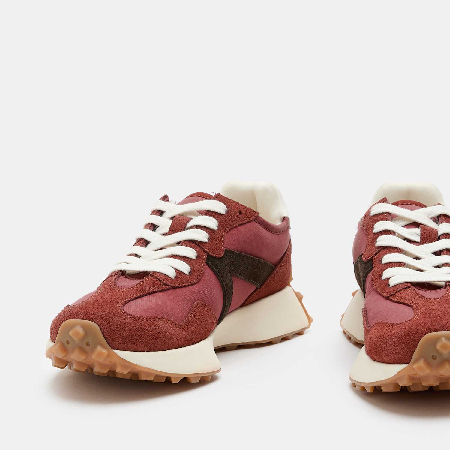 M&S Women's Suede Side Detail Trainers - 7 - Wine