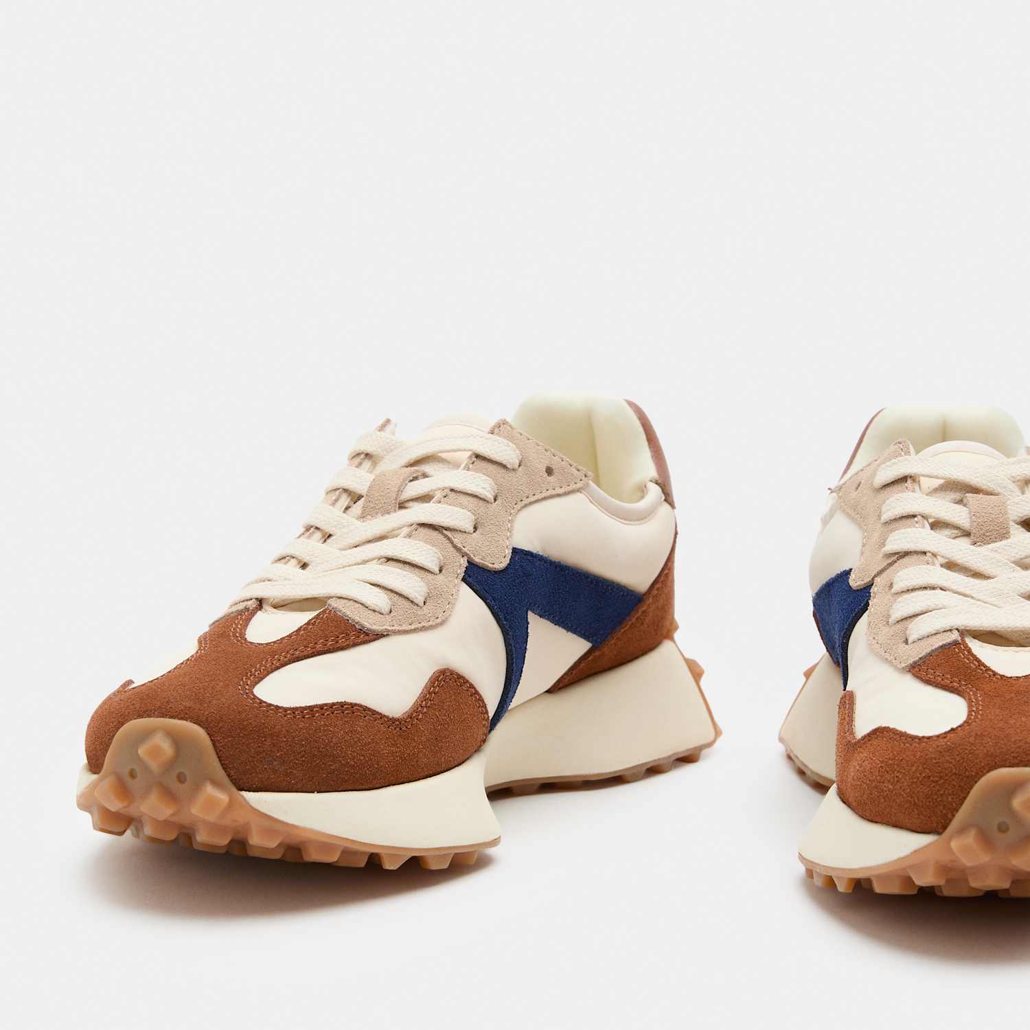 M&S Women's Suede Side Detail Trainers - 8 - Natural Mix