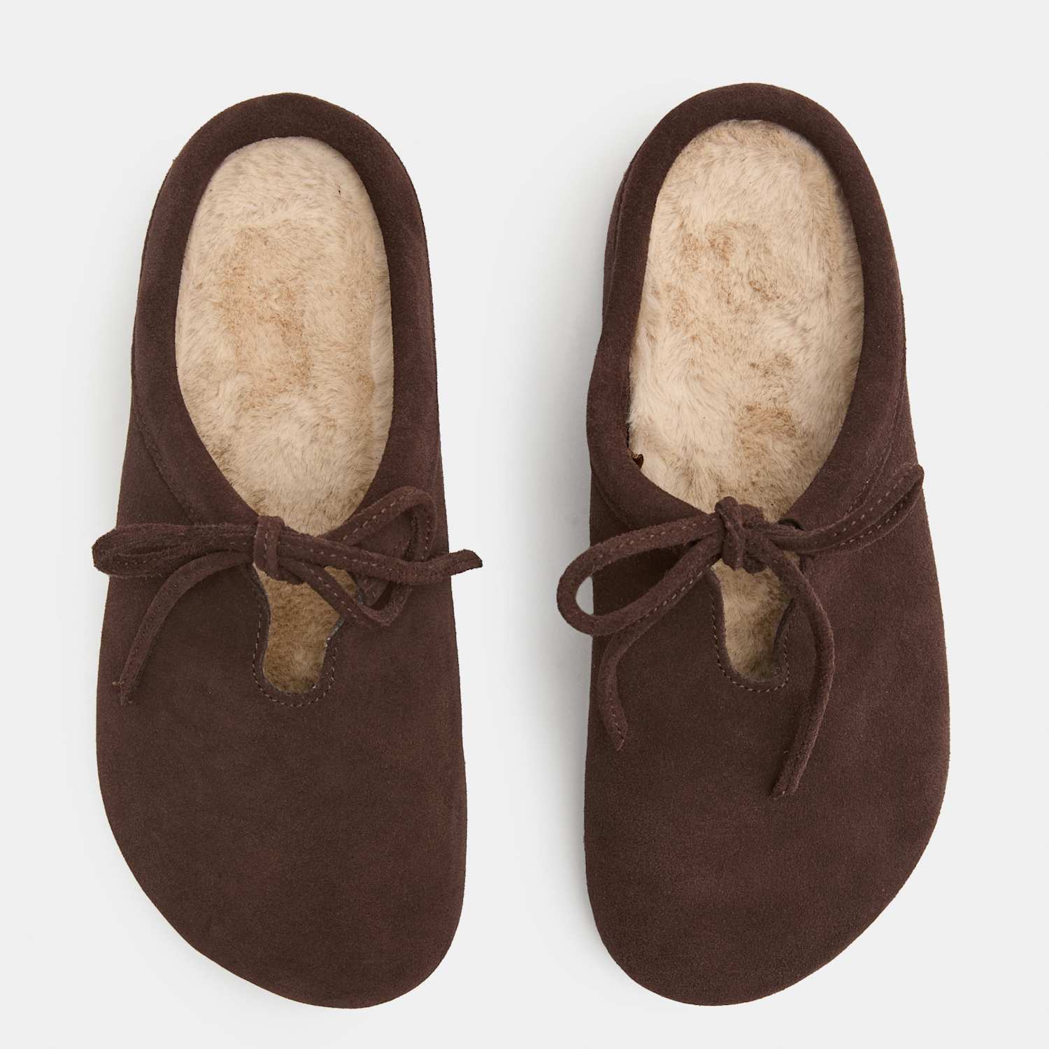 M&S Women's Suede Bow Tie Mule Clog Slippers - 3 - Chocolate