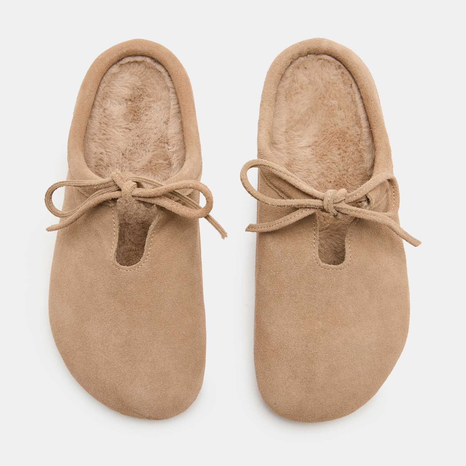 M&S Women's Suede Bow Tie Mule Clog Slippers - 3 - Sand