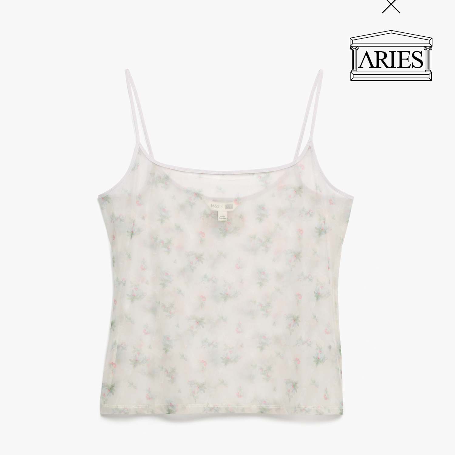 M&S X Aries Women's Sheer Floral Camisole - 14 - Ivory
