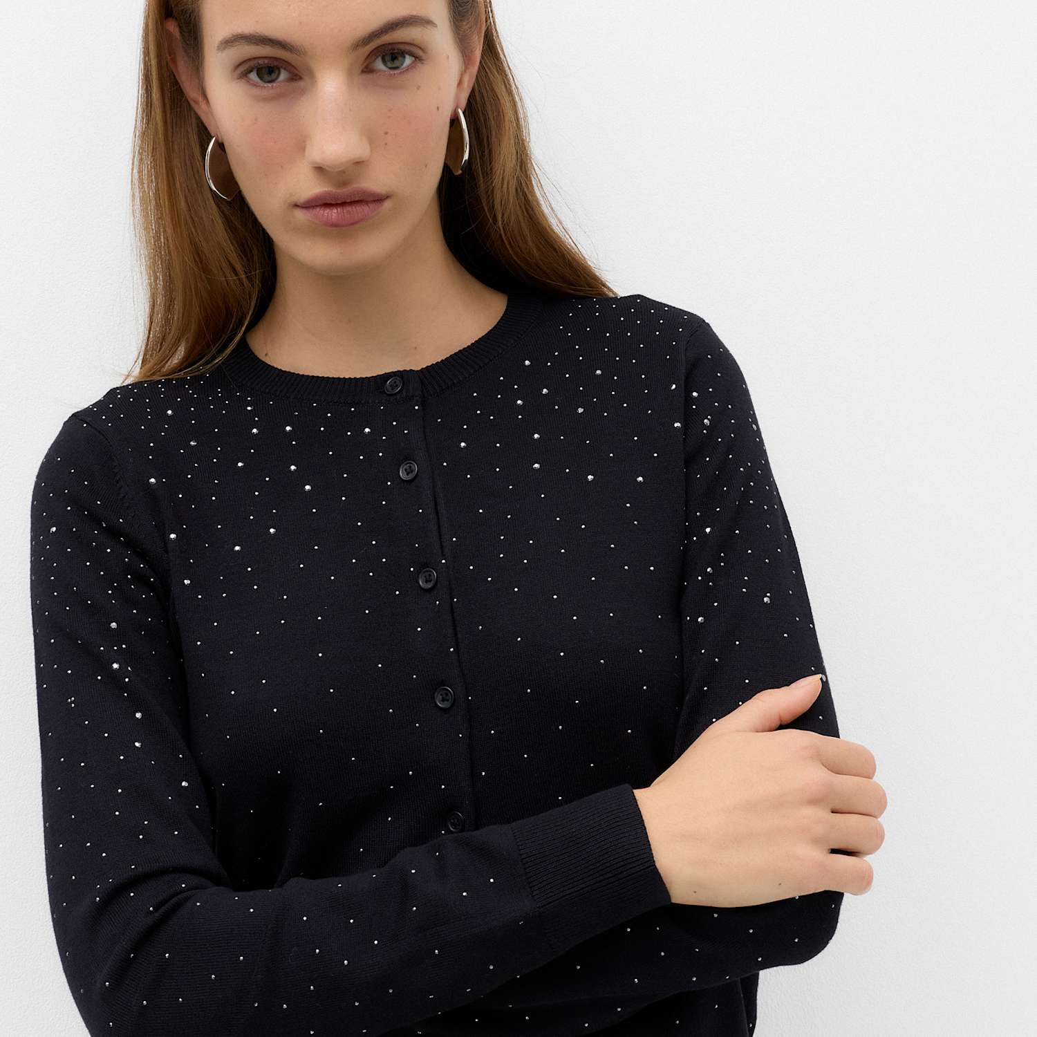 M&S Women's Embellished Fitted Cardigan - Large - Black Mix
