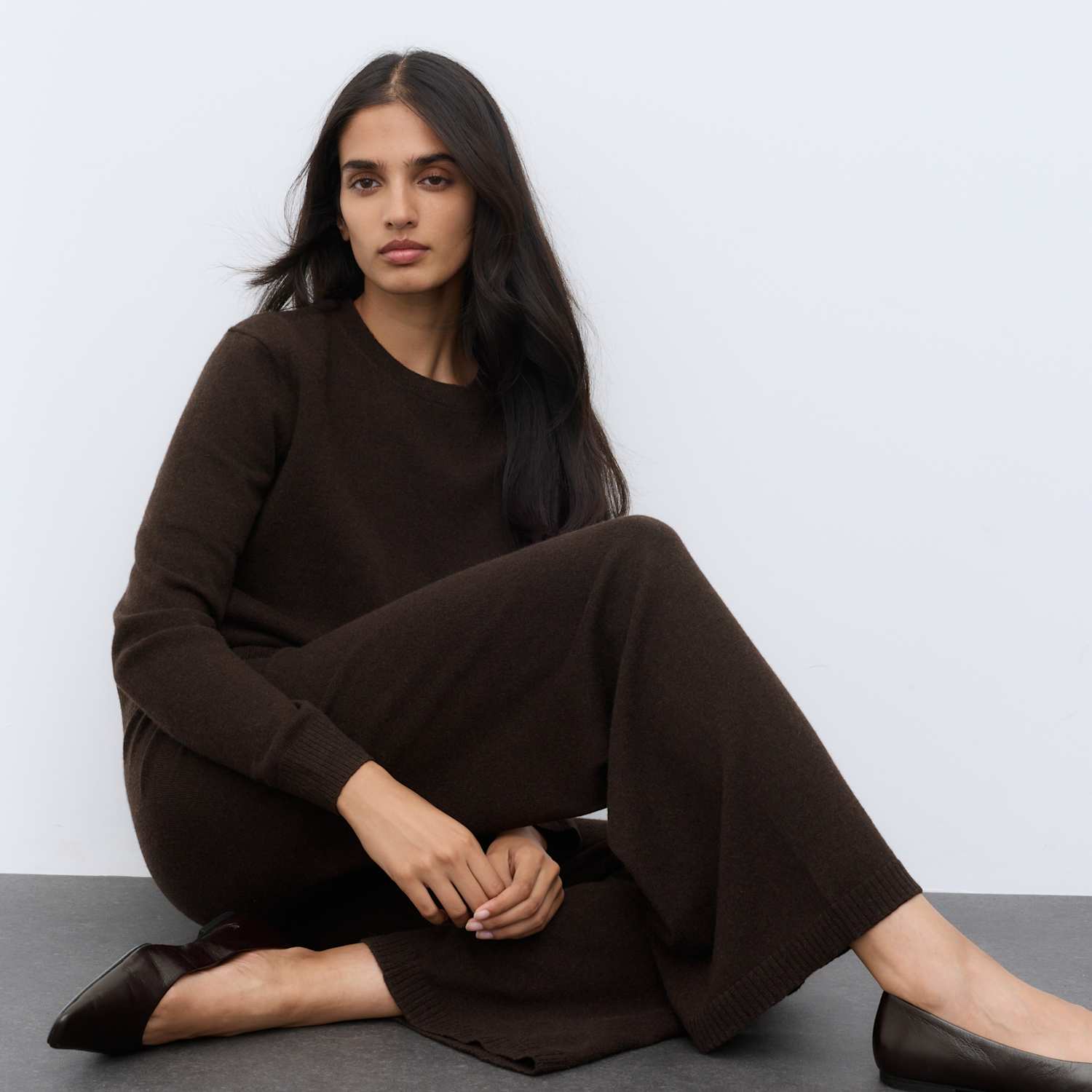 Autograph Women's Pure Cashmere Wide Leg Trousers - Extra Large - Bitter Chocolate - Mother's Day Gift